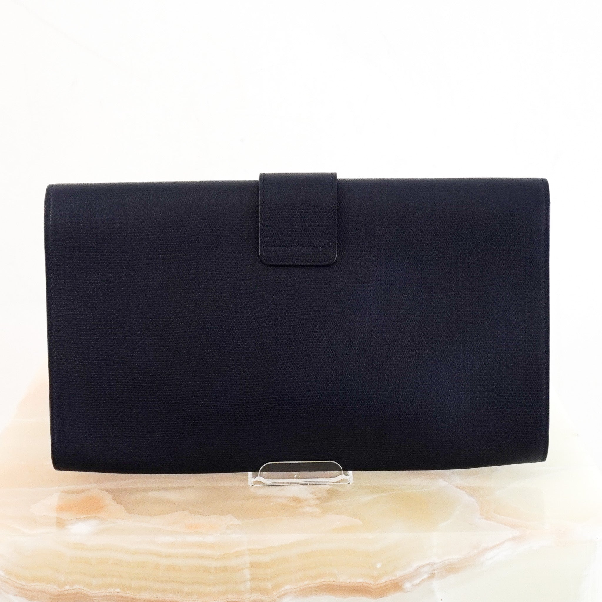 Saint Laurent Y Clutch in Navy | Authentic Preloved - Reloved Again