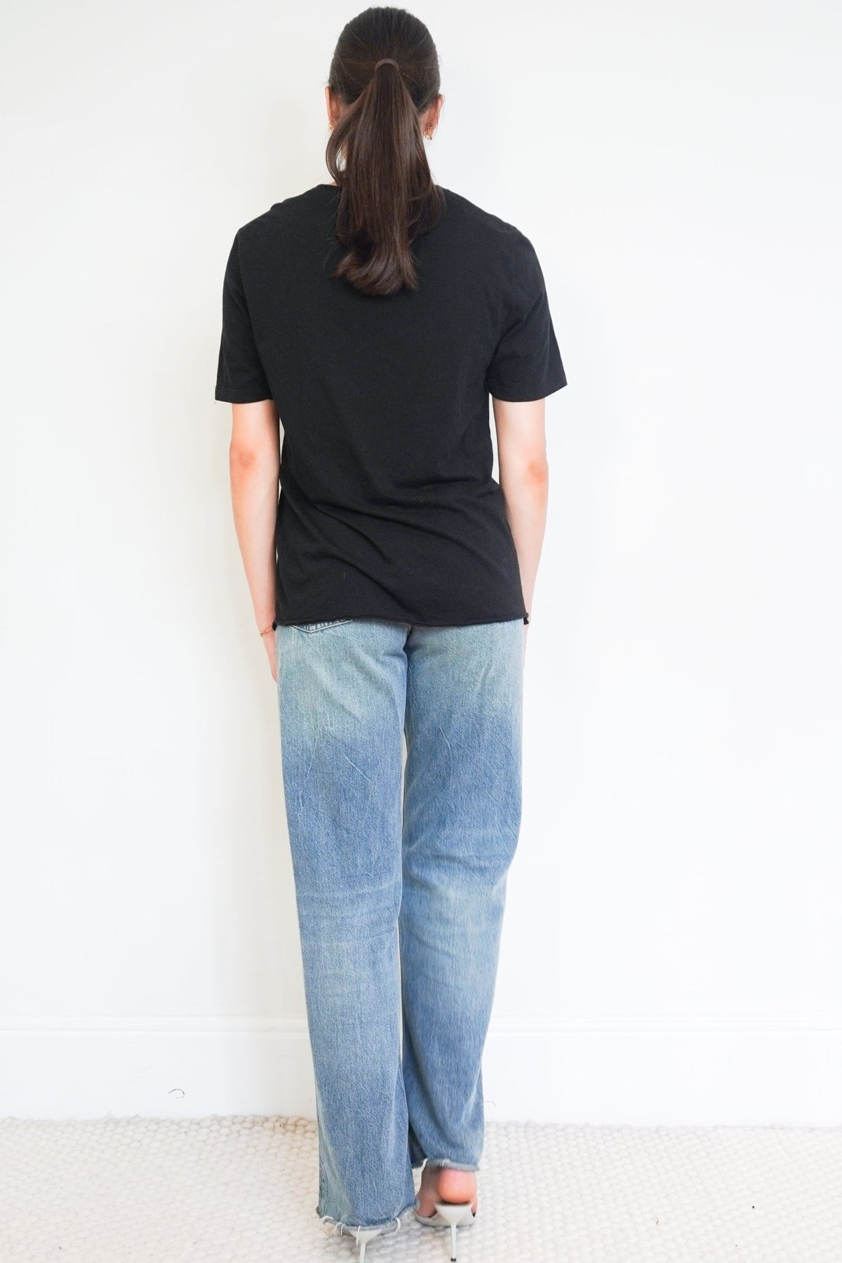 Saint Laurent Black Signature Logo T-Shirt (RRP £315) | Authentic Preloved - Reloved Again