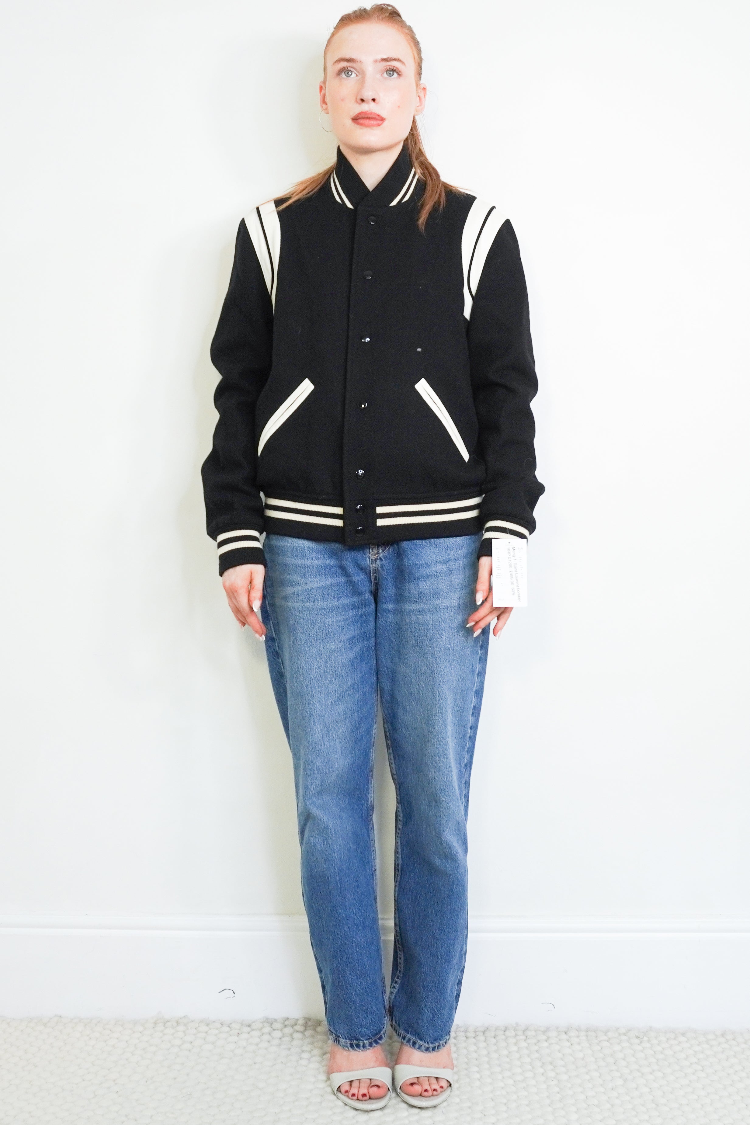 Saint Laurent Black Teddy Bomber Jacket front photo chelsea london