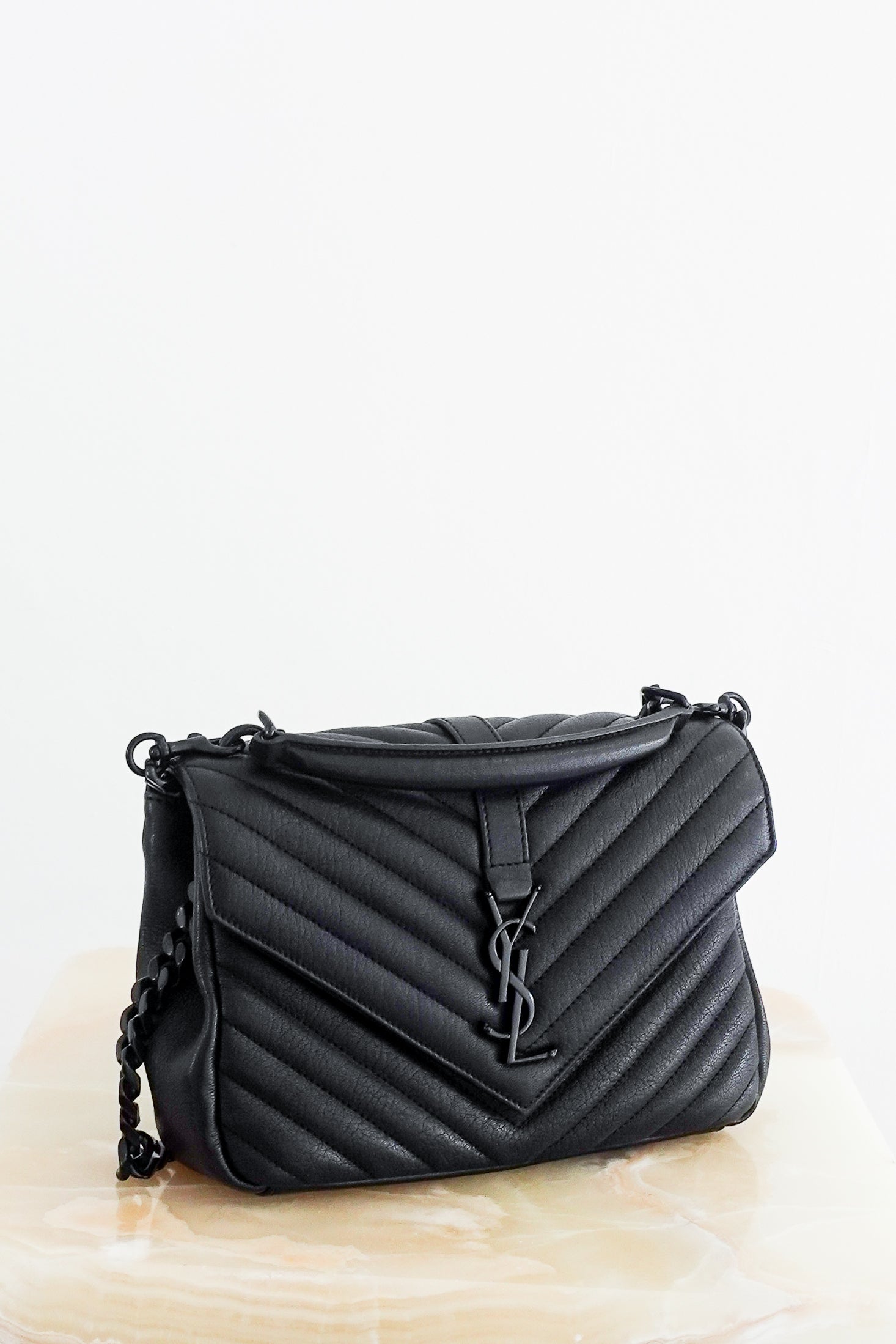 Saint Laurent College Medium Bag in Quilted Leather RRP £2K | Authentic Preloved