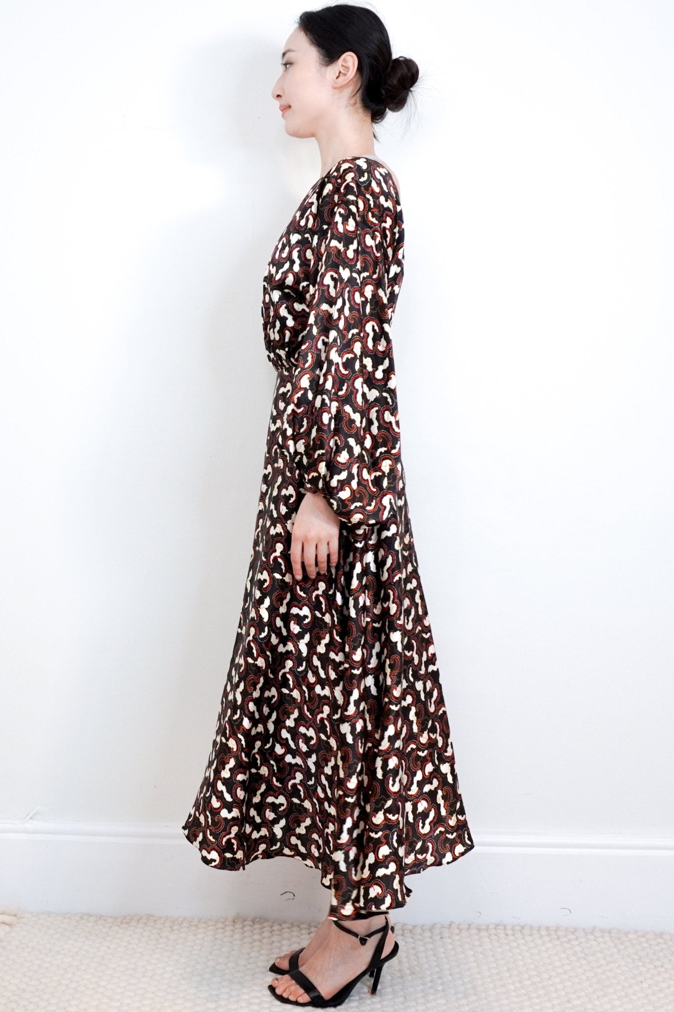 Saloni Black & Red Silk Midi Dress RRP £725 | Authentic Preloved - Reloved Again