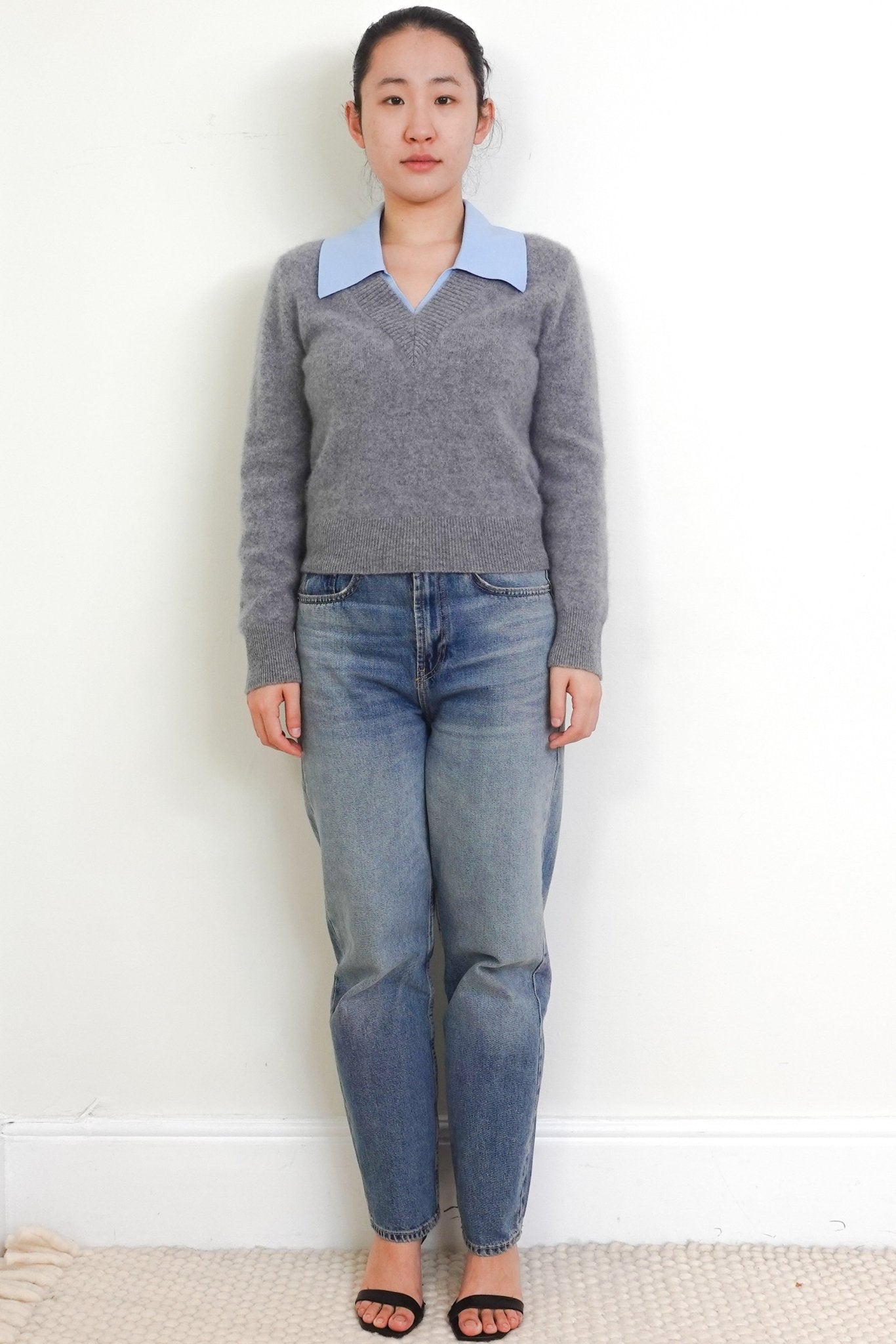 Sandro Grey Polo Shirt Sweater RRP £200 | Authentic Preloved - Reloved Again