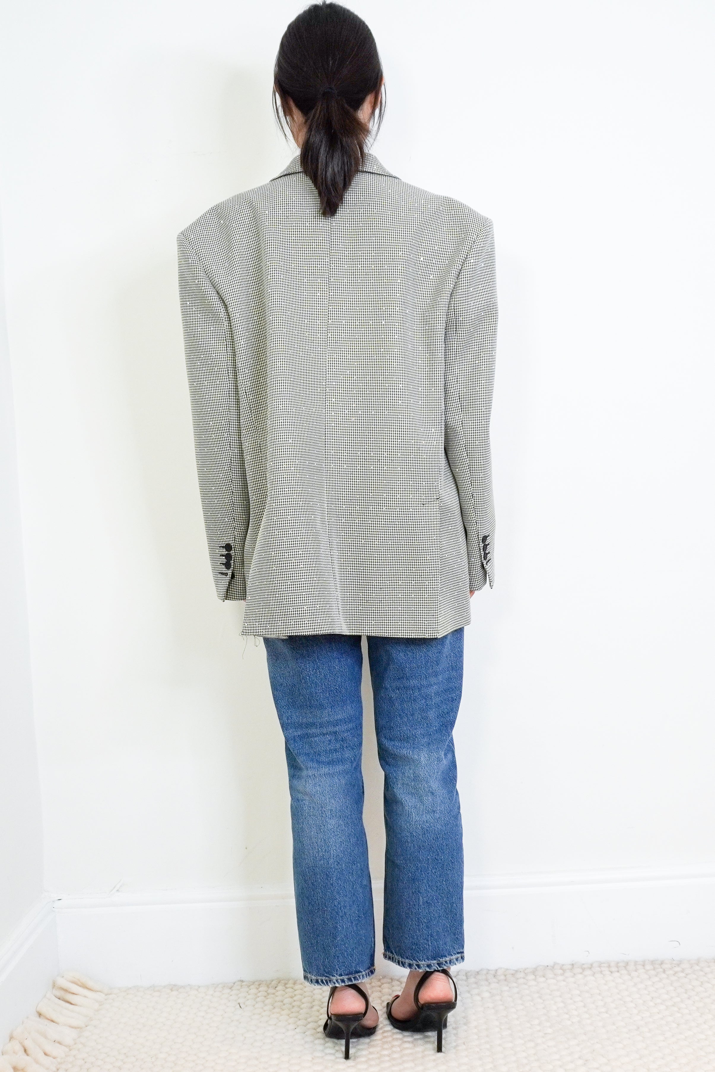 Sandro-Monochrome-Crystal-Houndstooth-Blazer-back-picture-Chelsea-London