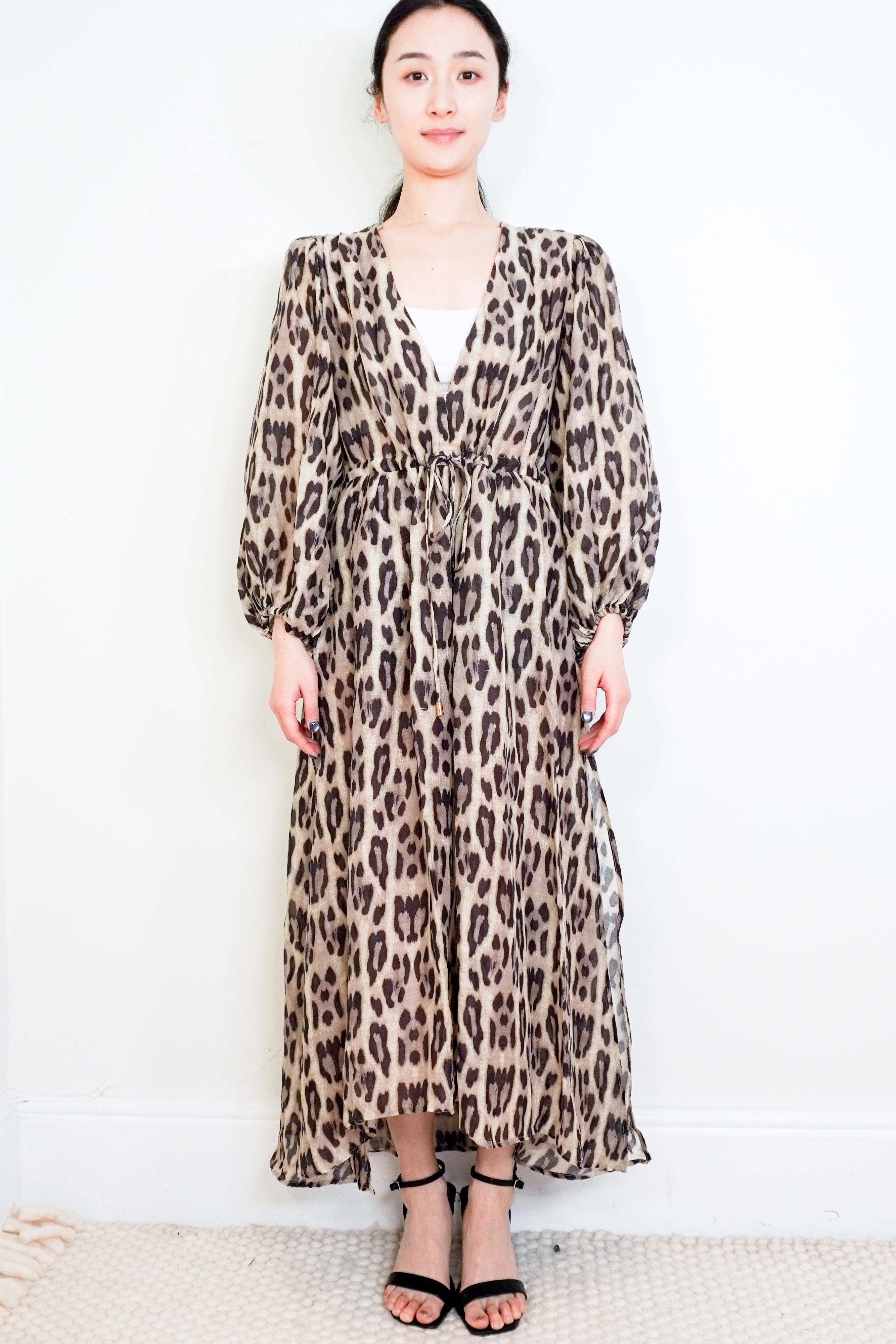 Sarah-Jane-Clarke-Leopard-Print-Midi-Dress-front-picture-Chelsea-London