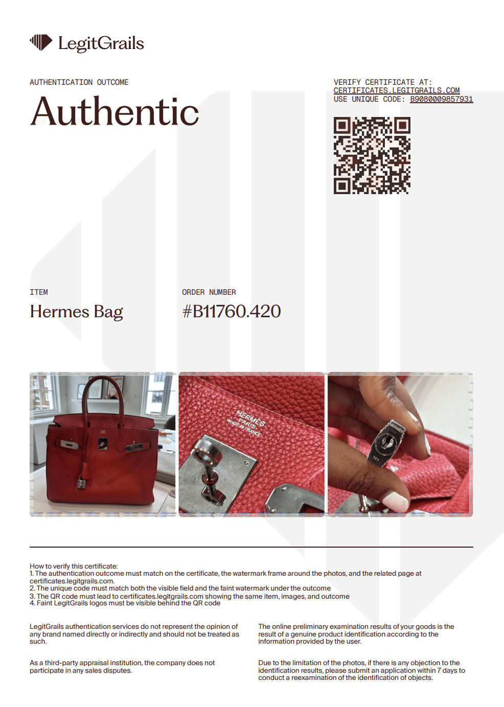 Work bag Hermes Birkin 30 Togo Palladium Hardware Rouge Casaque | Authentic Preloved - Reloved Again