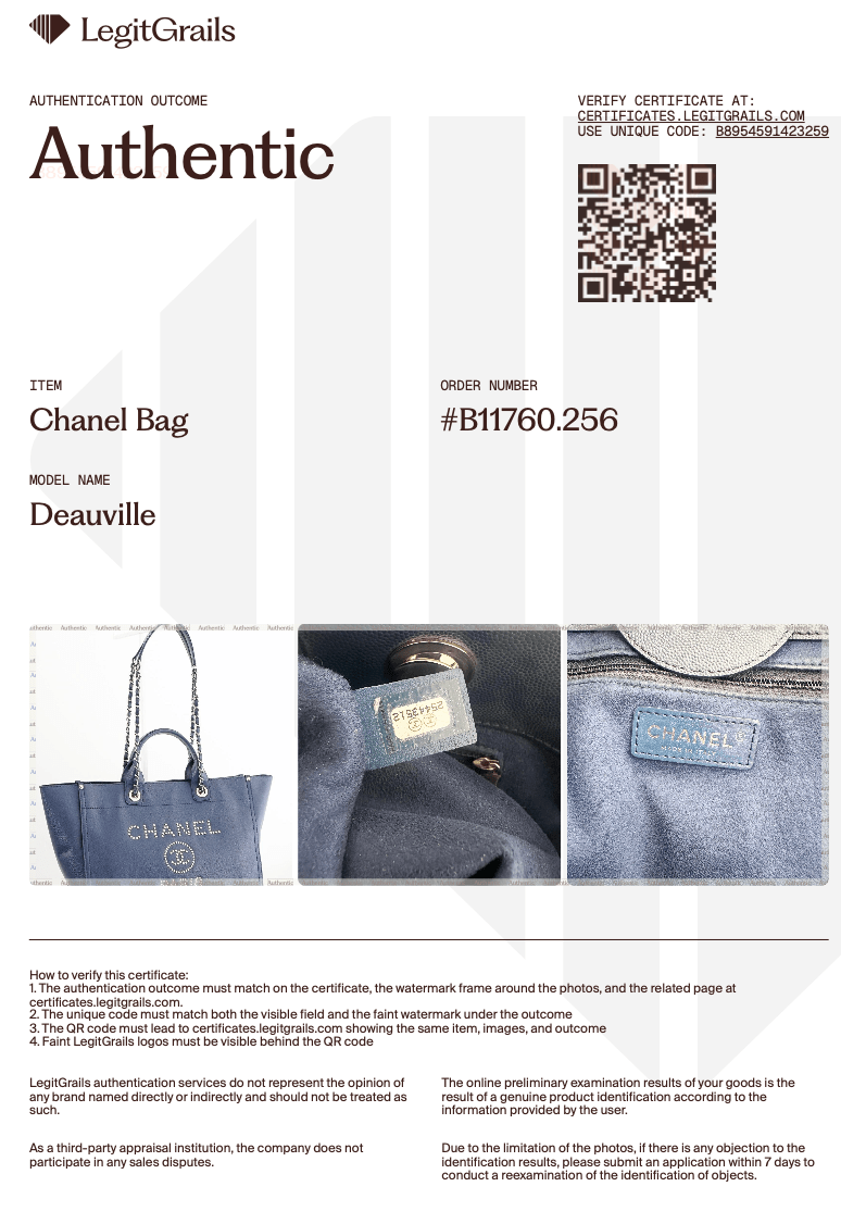 Chanel Blue Leather Deauville Tote Bag (RRP £3800) | Authentic Preloved - Reloved Again