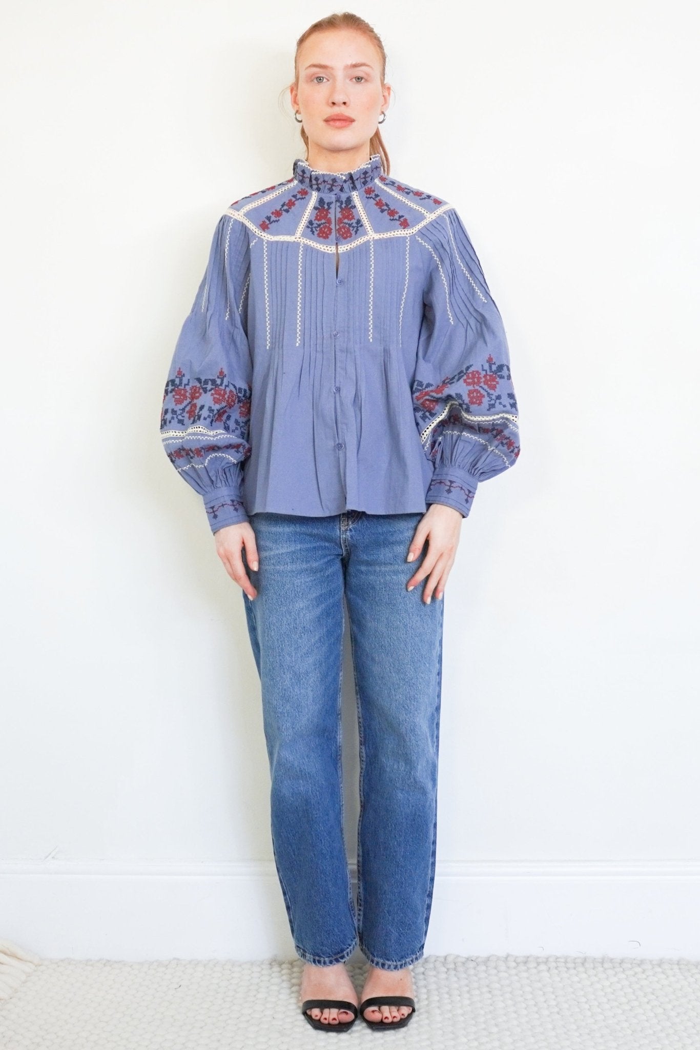 Sezane x Sea NY Blue Floral Blouse RRP £300| Authentic Preloved FINAL SALE - Reloved Again