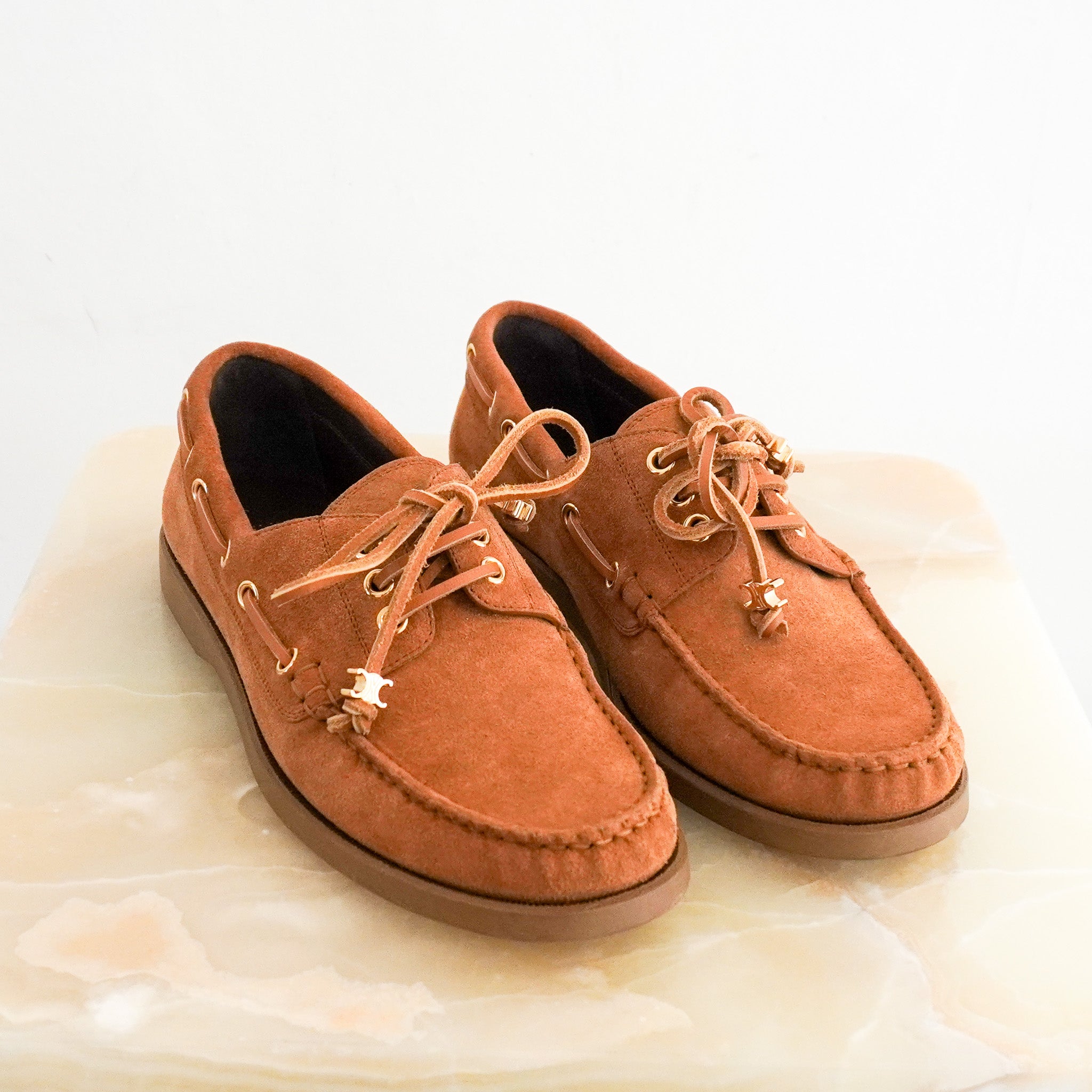 Side Image: Celine Boat Shoe 15 MM in Suede Calfskin