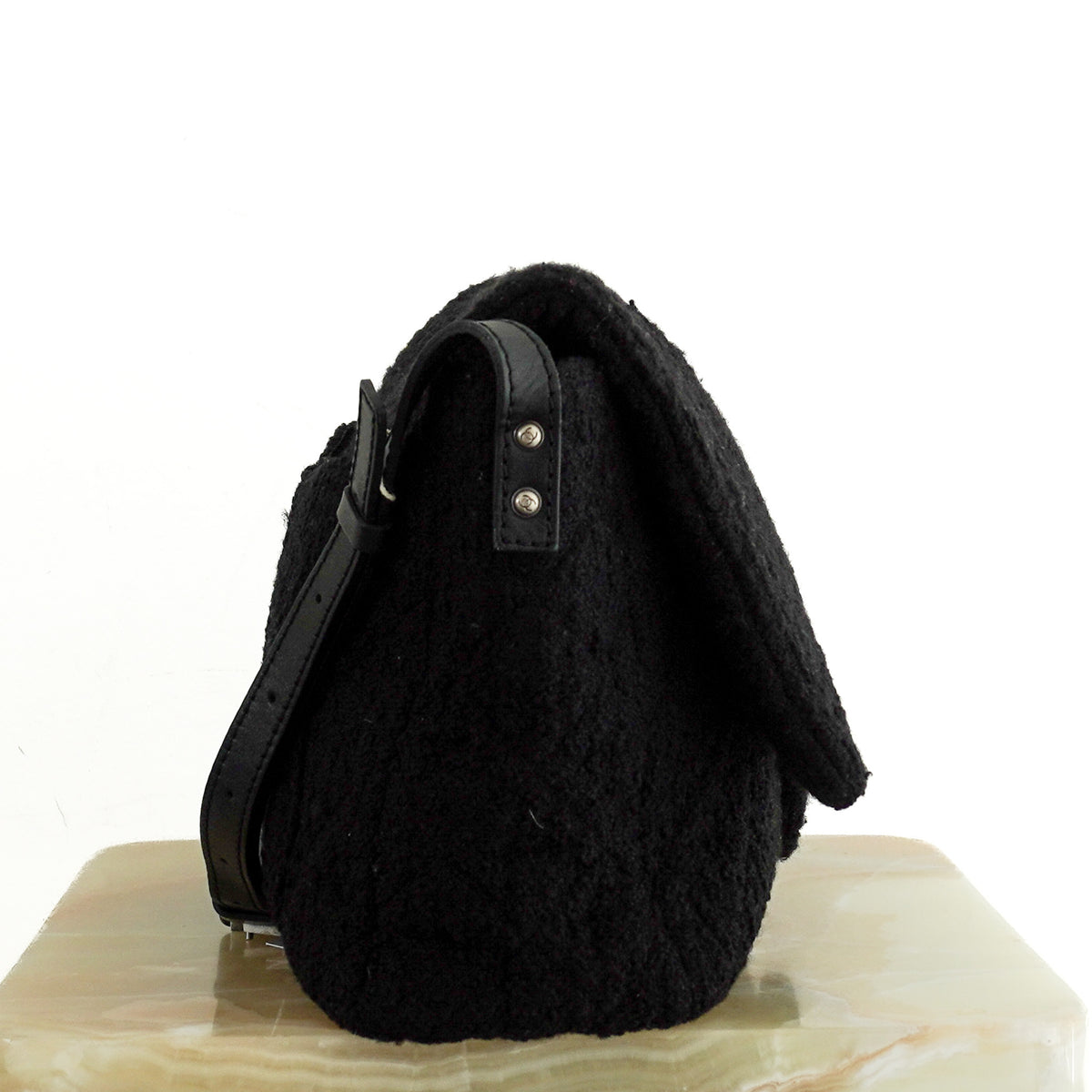 Chanel Black Tweed 2.55 Flap Crossbody Bag 2009 - 2010 (RRP £8000)| Authentic Preloved - Reloved Again