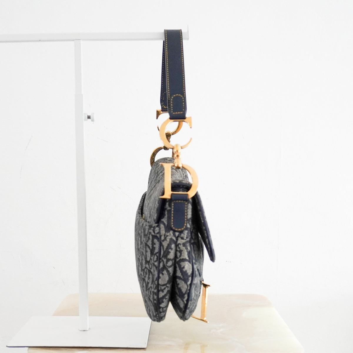 Side Image: Christian Dior Oblique Jacquard Saddle Bag