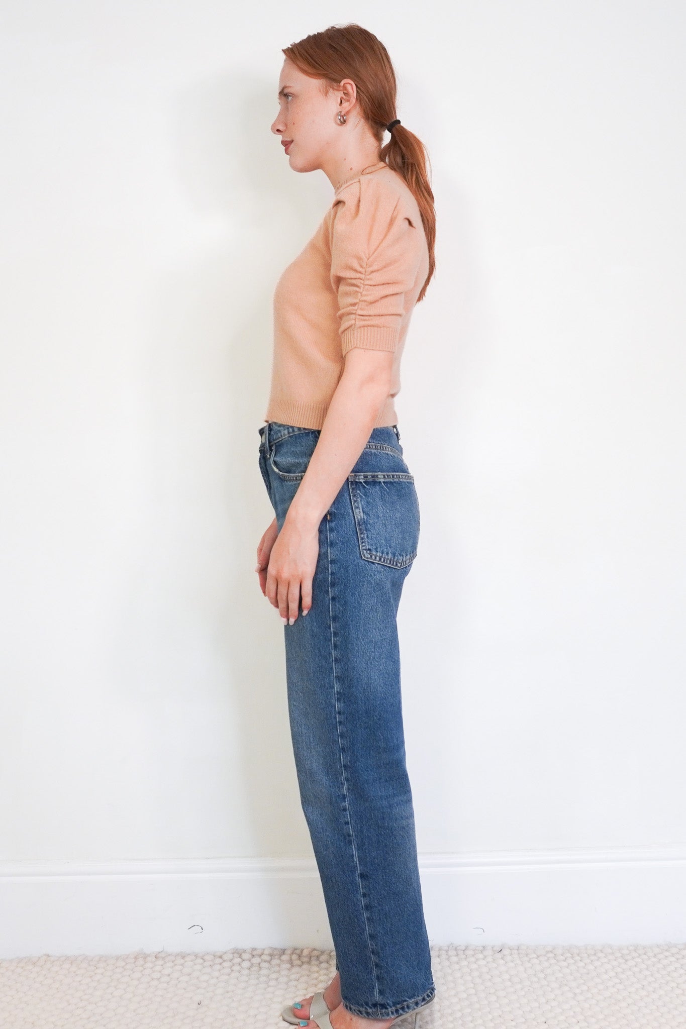 Side Image: Frame Blush Cashmere Top