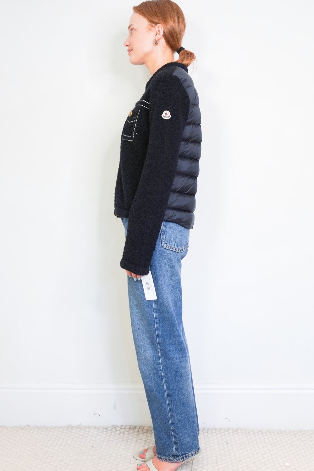 Side Image: NEW Moncler Contrast Trim Zip Cardigan