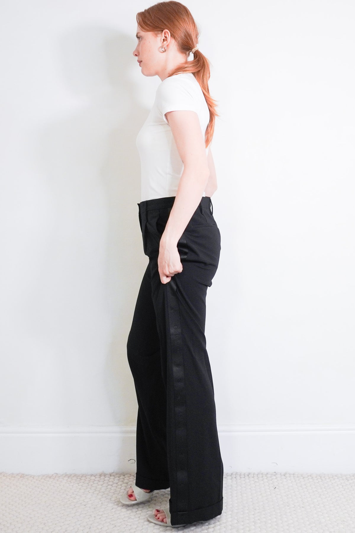 Side Image: Off White Black Trousers