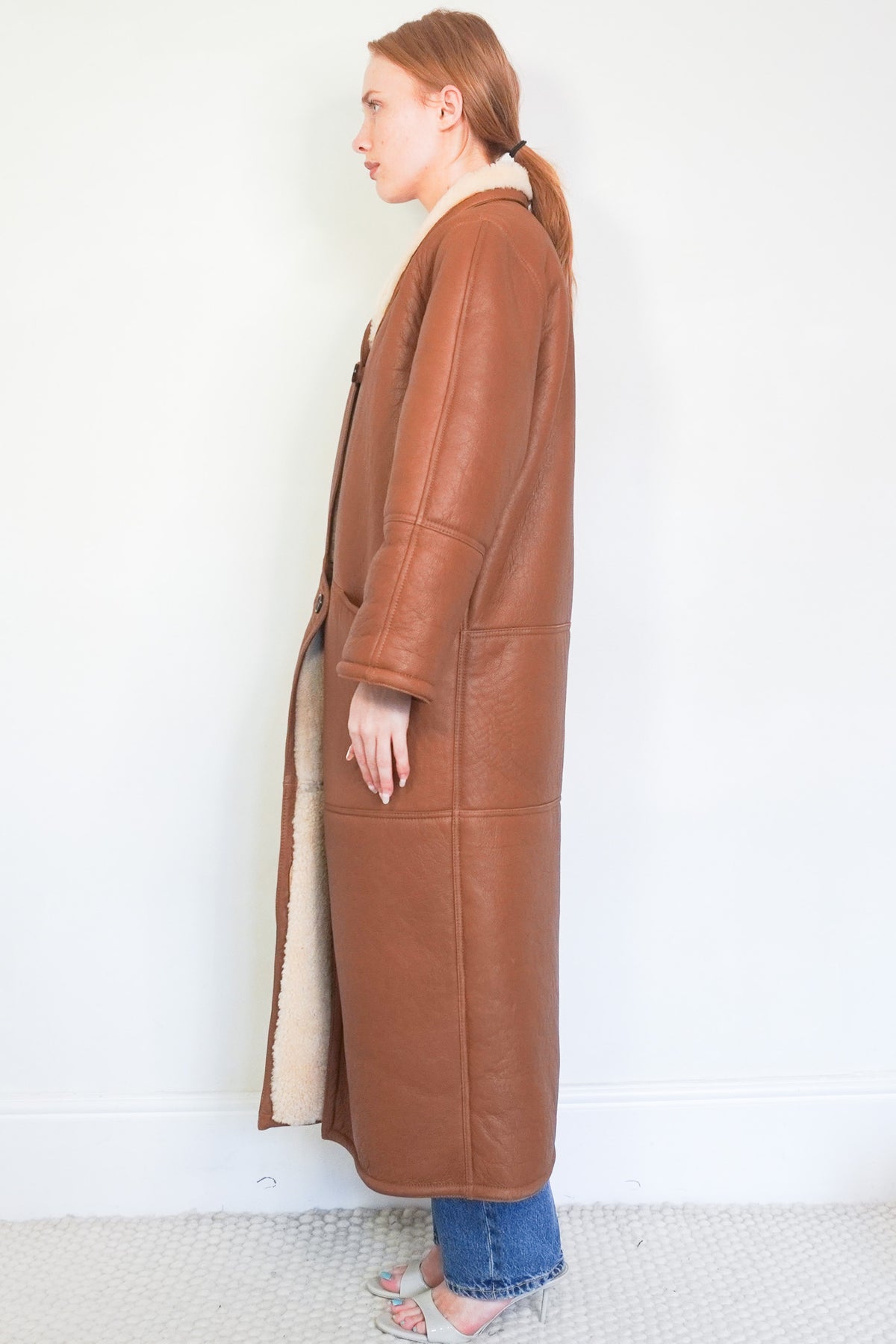 Side Image: Raey Sheepskin Coat