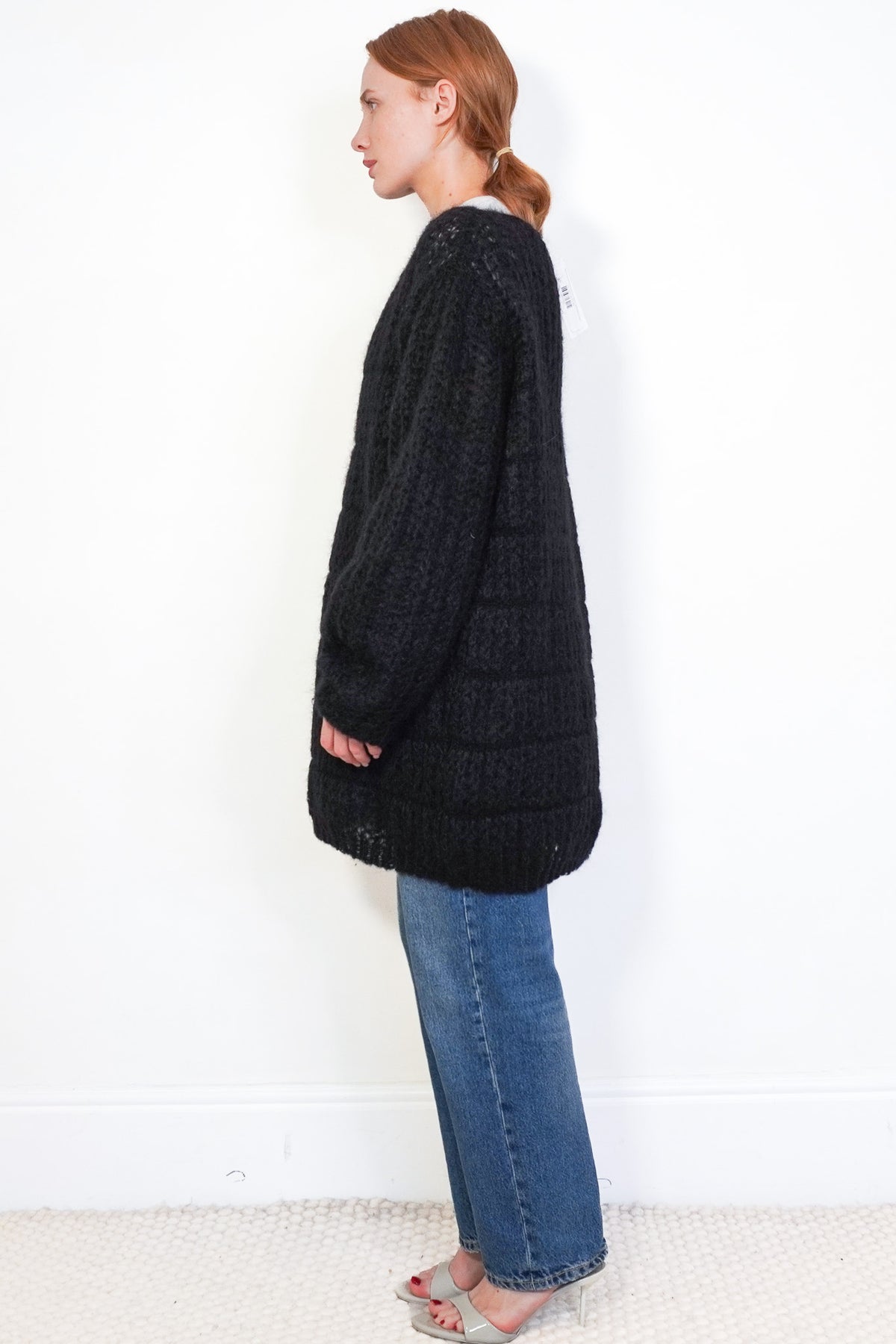 Side Image: Saint Laurent Chunky Knitted Black Jumper