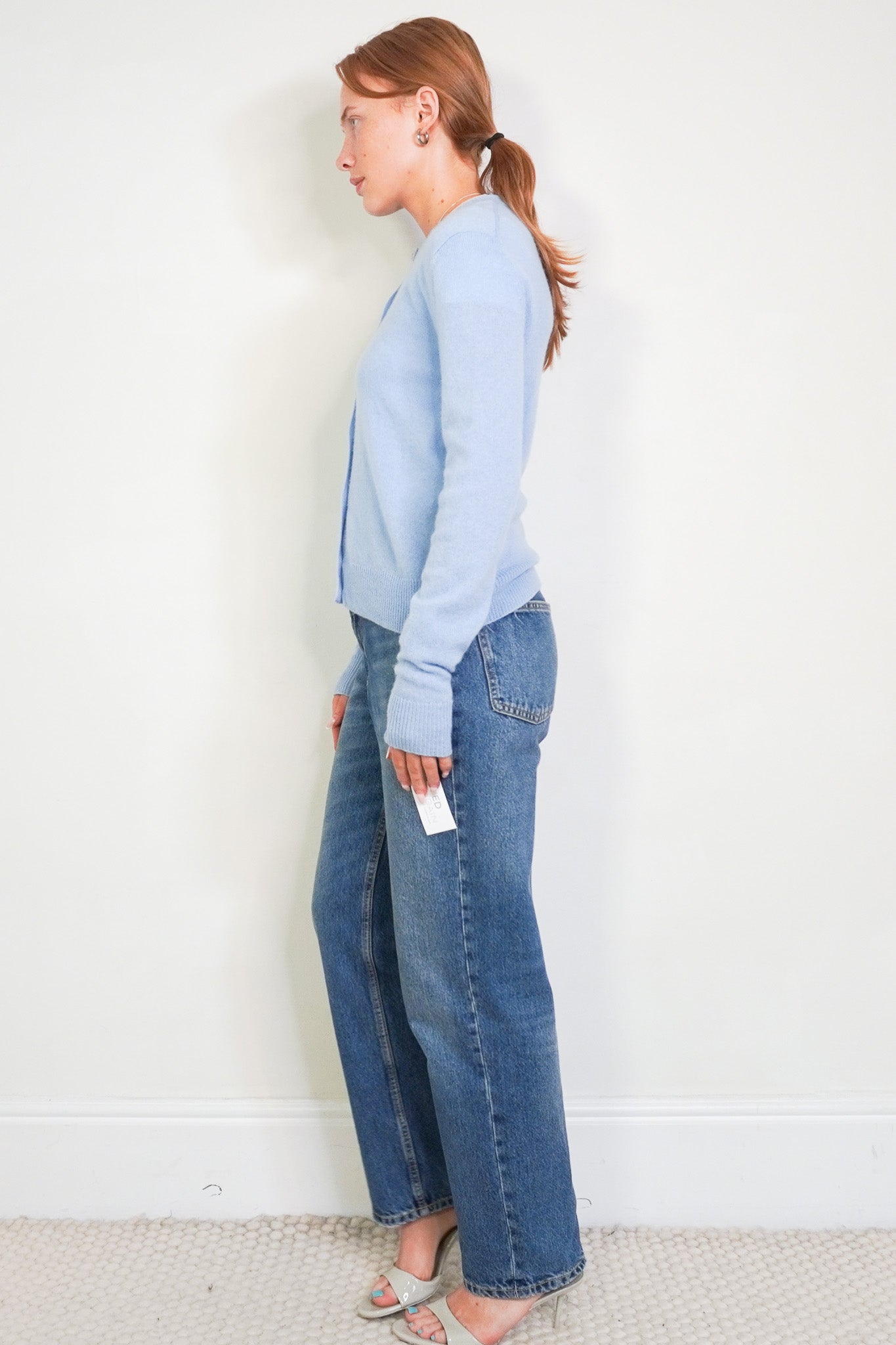 Side Image: The Row Blue Knit Cardigan