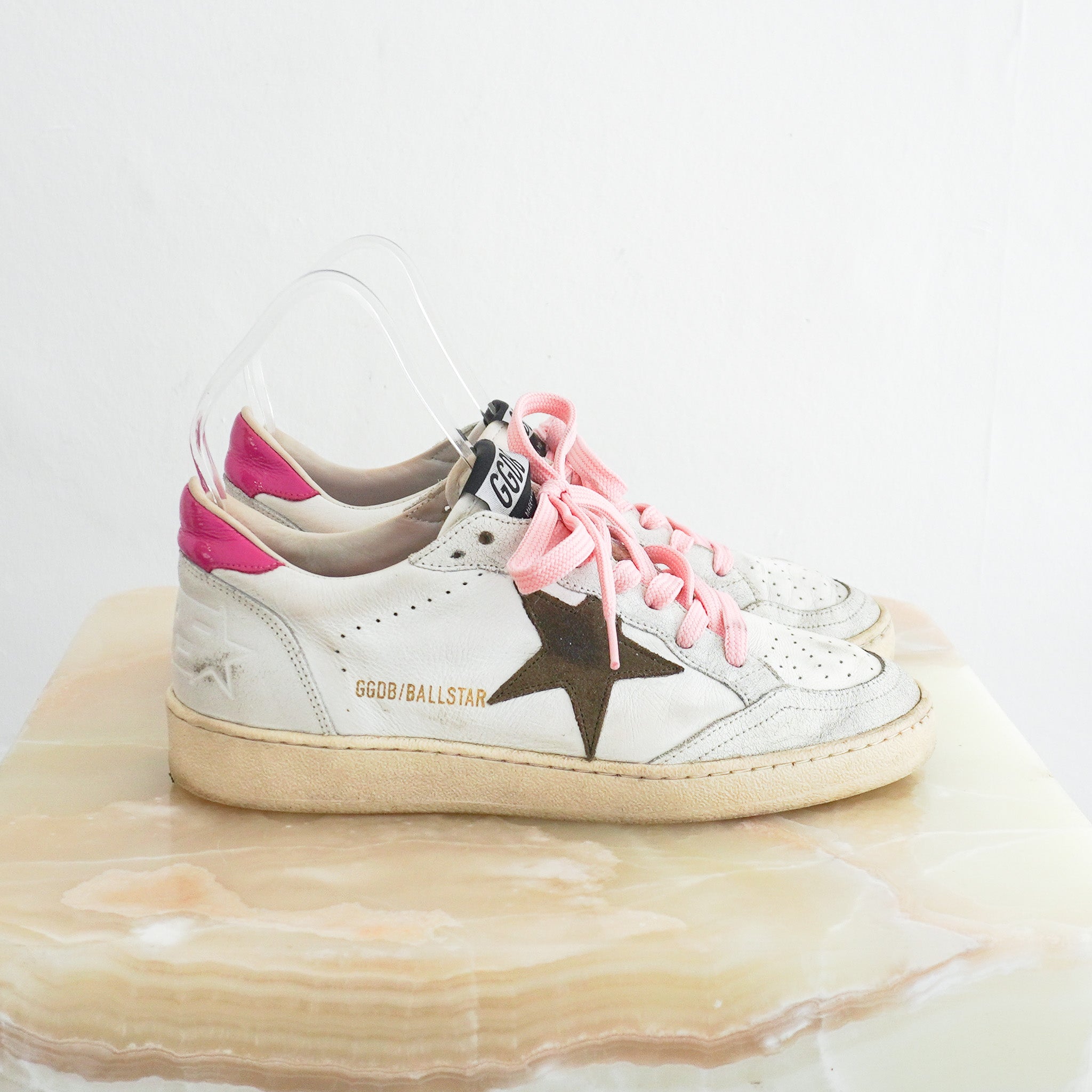 Side Photo of the Golden Goose Ball Star Trainers