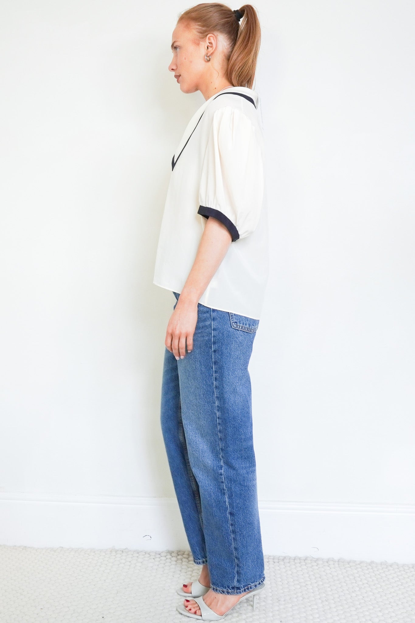 Frame Silk Ivory Sailor Collar Blouse RRP £280 | Authentic Preloved - Reloved Again