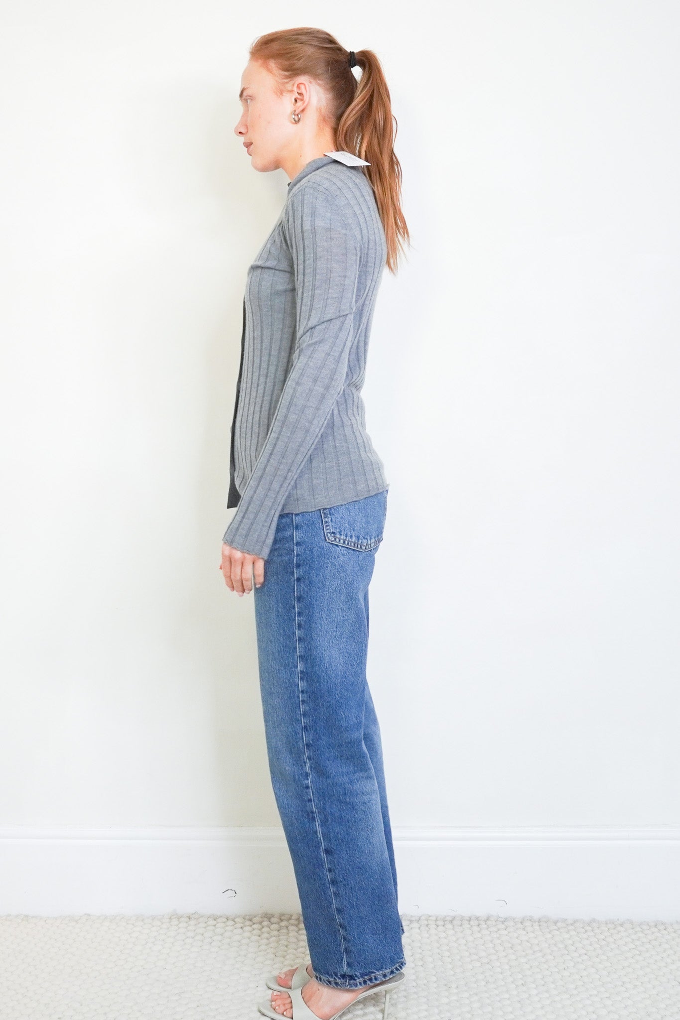 Lisa Yang Grey Ribbed Cashmere Cardigan RRP £465 | Authentic Preloved - Reloved Again