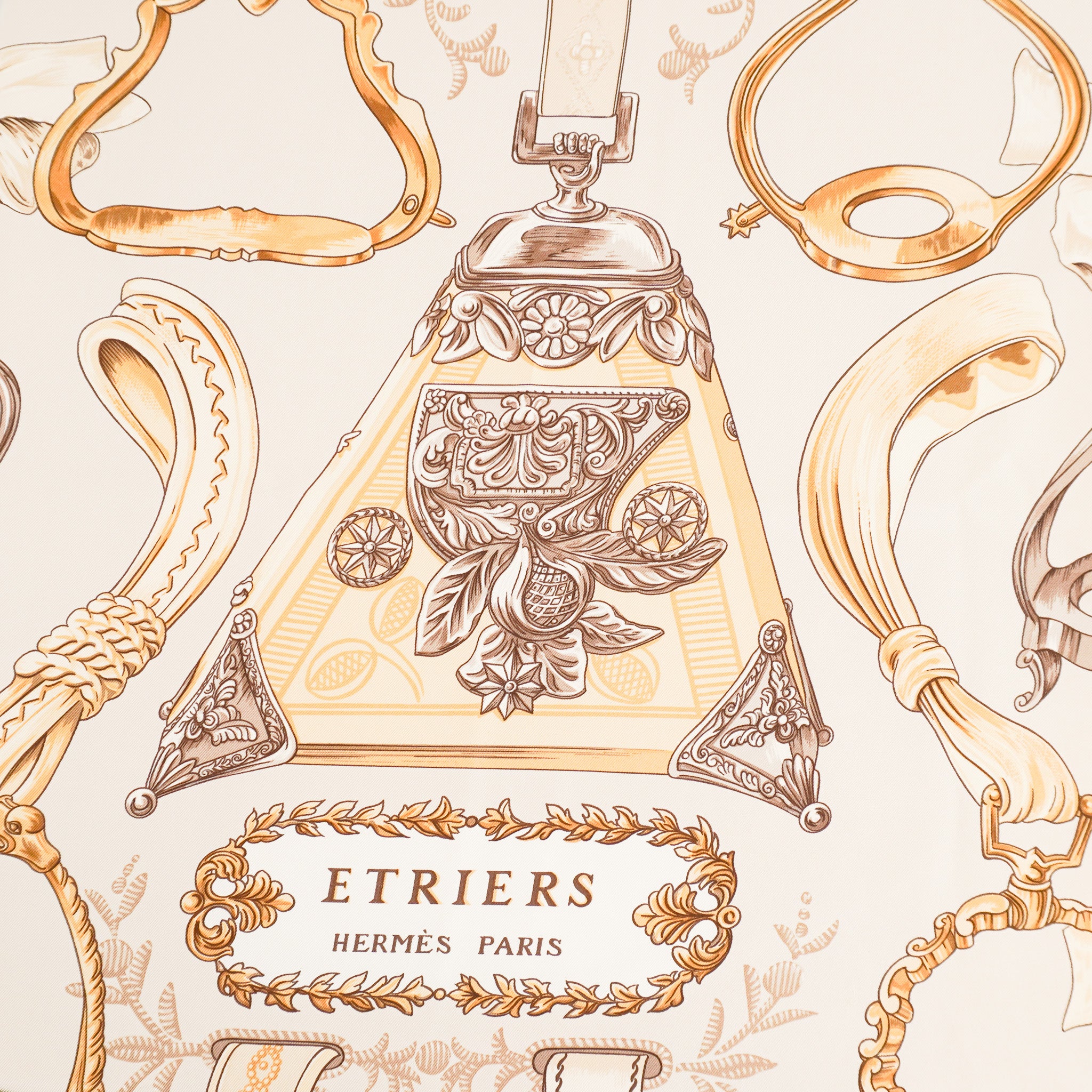 Side image Hermes Etriers Silk Twill Carre 90 Scarf