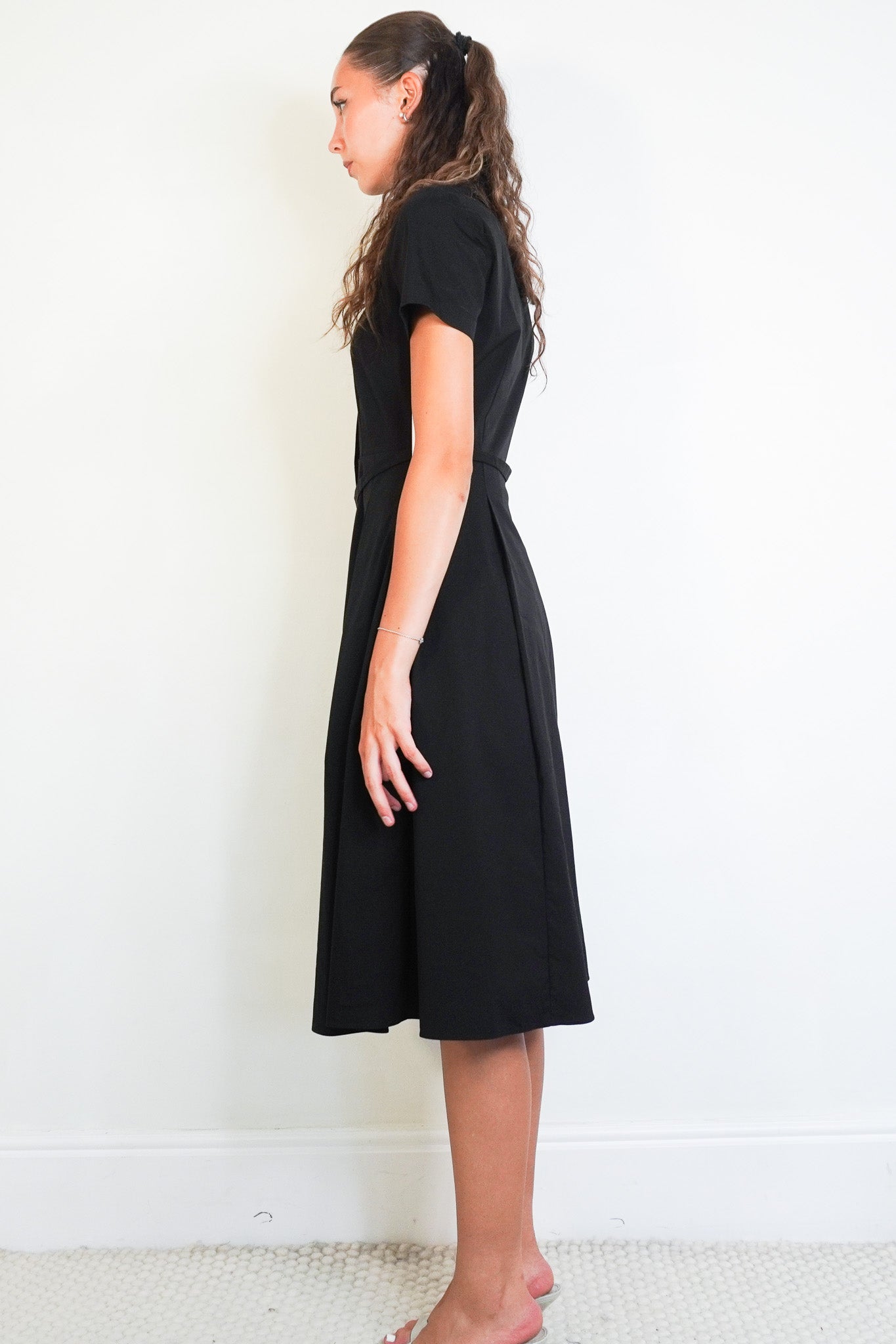 Side image Theory Black Shirt Midi Dress