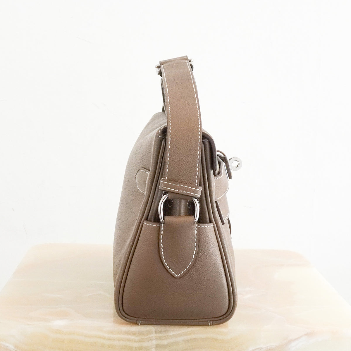 Hermès Kelly Messenger PM Bag in Étoupe Togo Calfskin RRP £9,970 | Authentic Preloved - Reloved Again