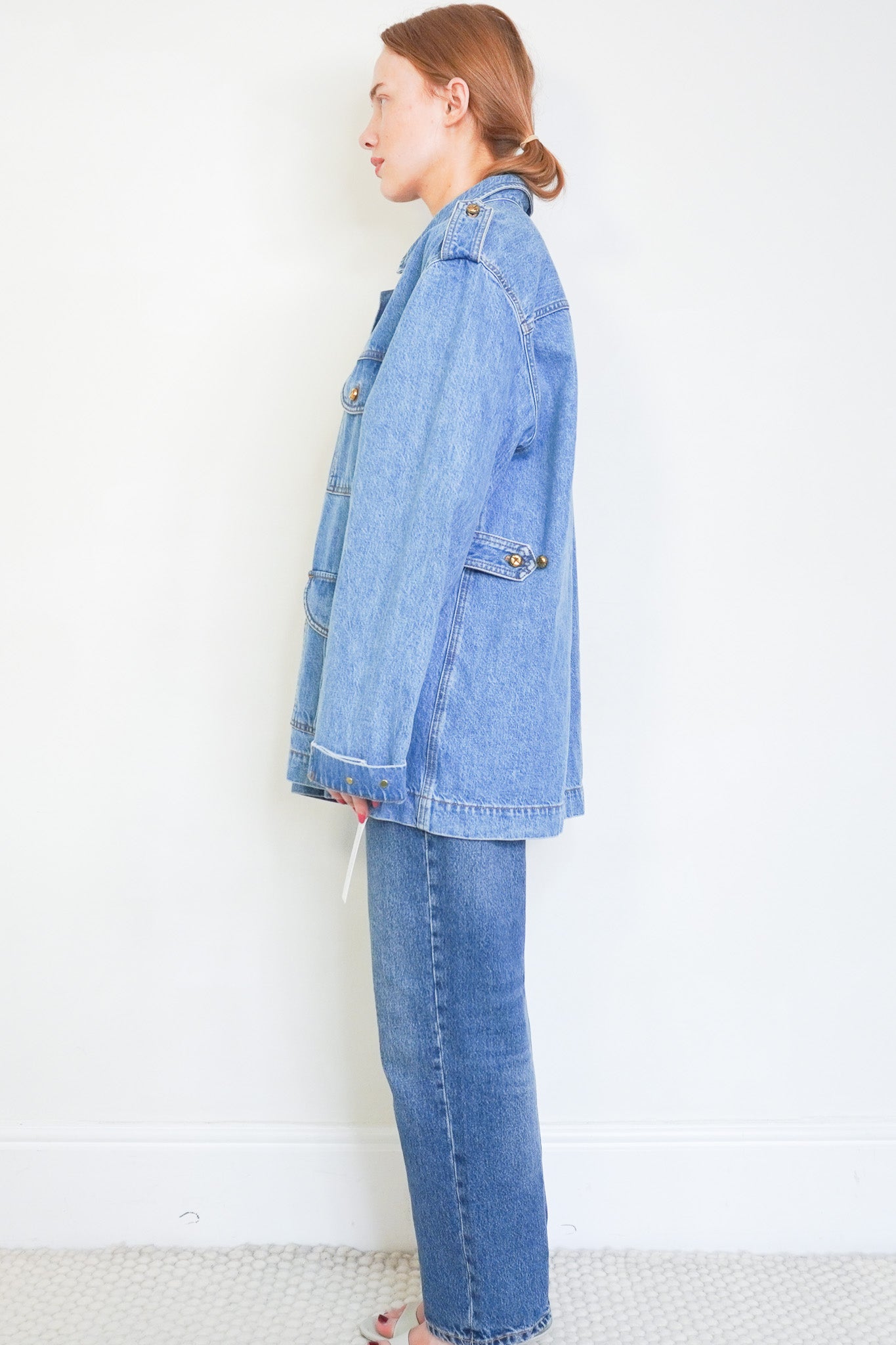 Blazé Milano Light Wash Denim Safari Jacket RRP £900 | Authentic Preloved - Reloved Again