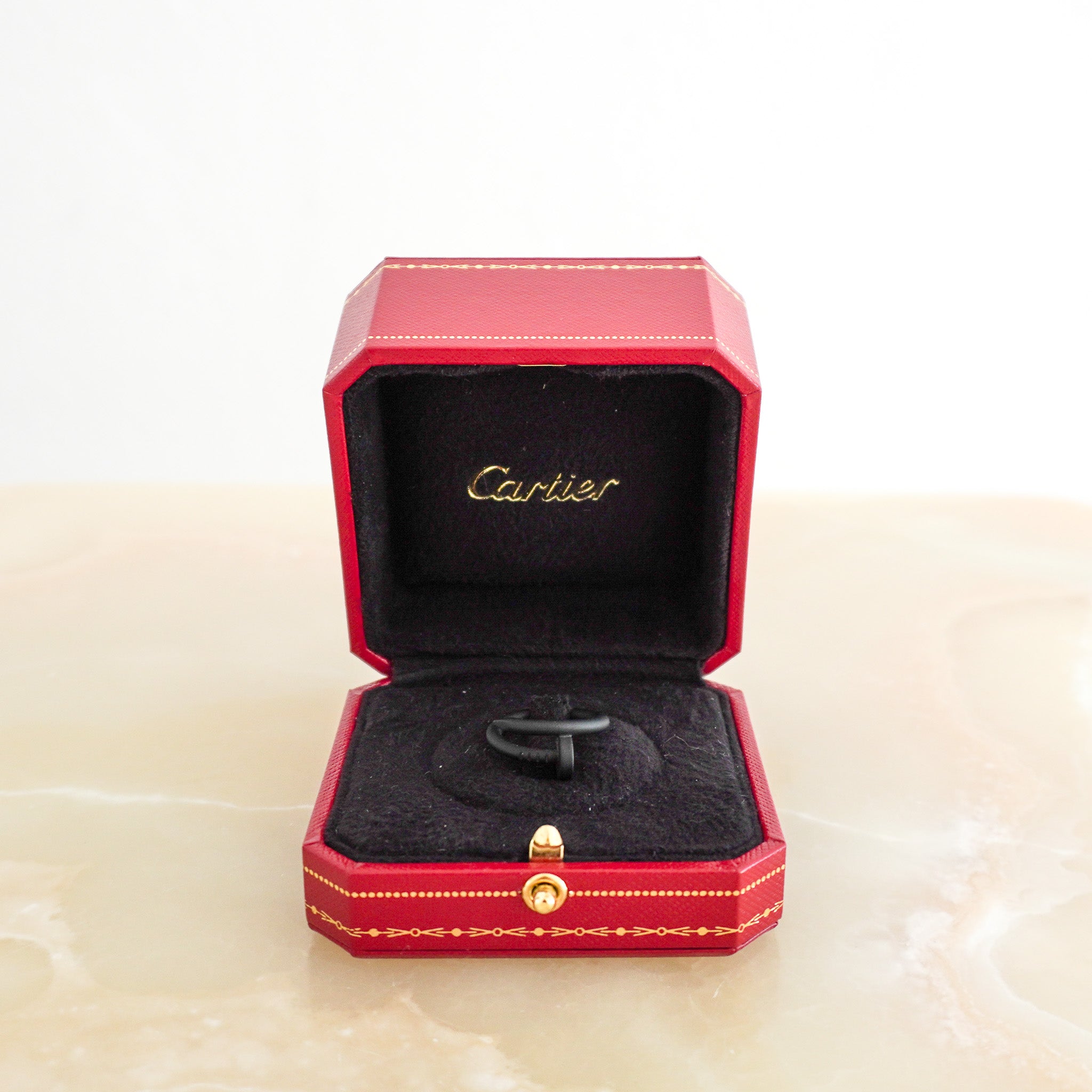 Side image of the Cartier Juste un Clou Black Ceramic Ring