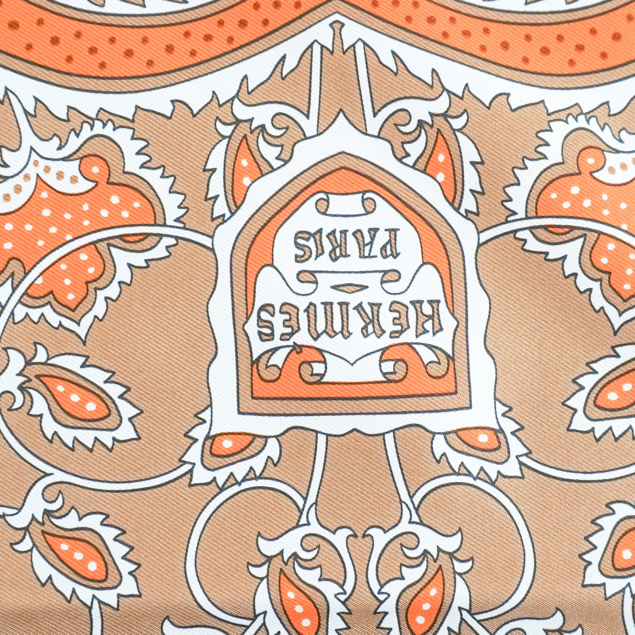 Side image of the Hermès H Enlumine Bandana Silk Scarf