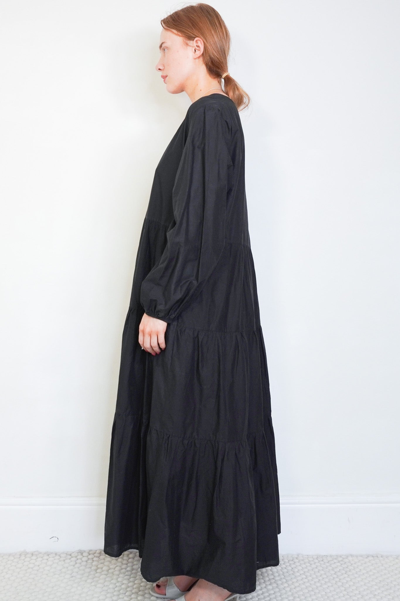 Matteau Black Tiered Cotton Maxi Dress (RRP £350) | Authentic Preloved - Reloved Again