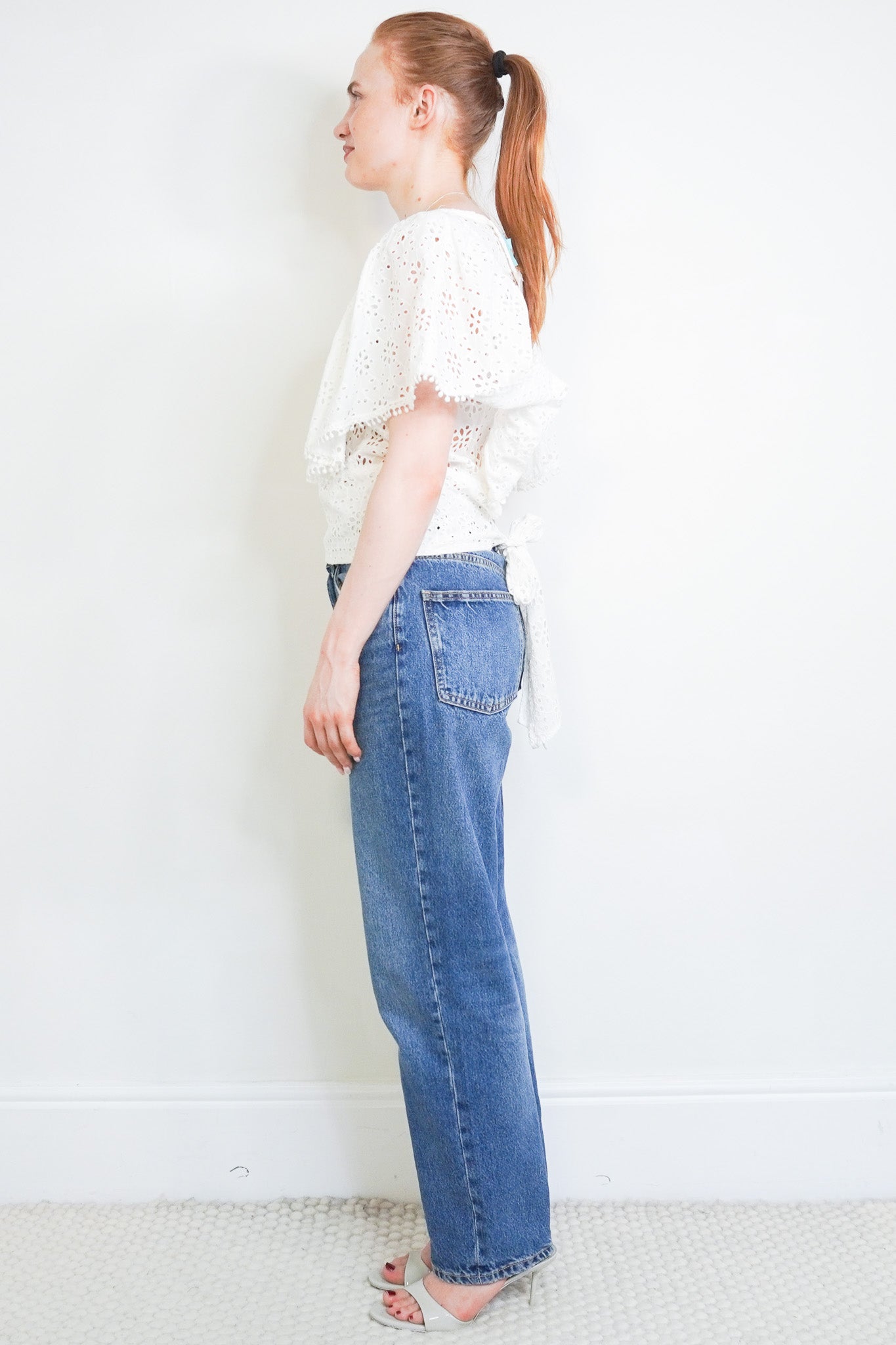 Side image of the Melissa Odabash Broderie Anglais Top