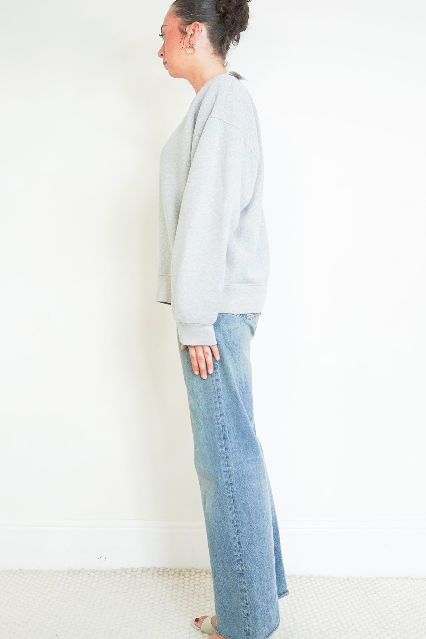 Side image of the Raey Grey Sweatshirt