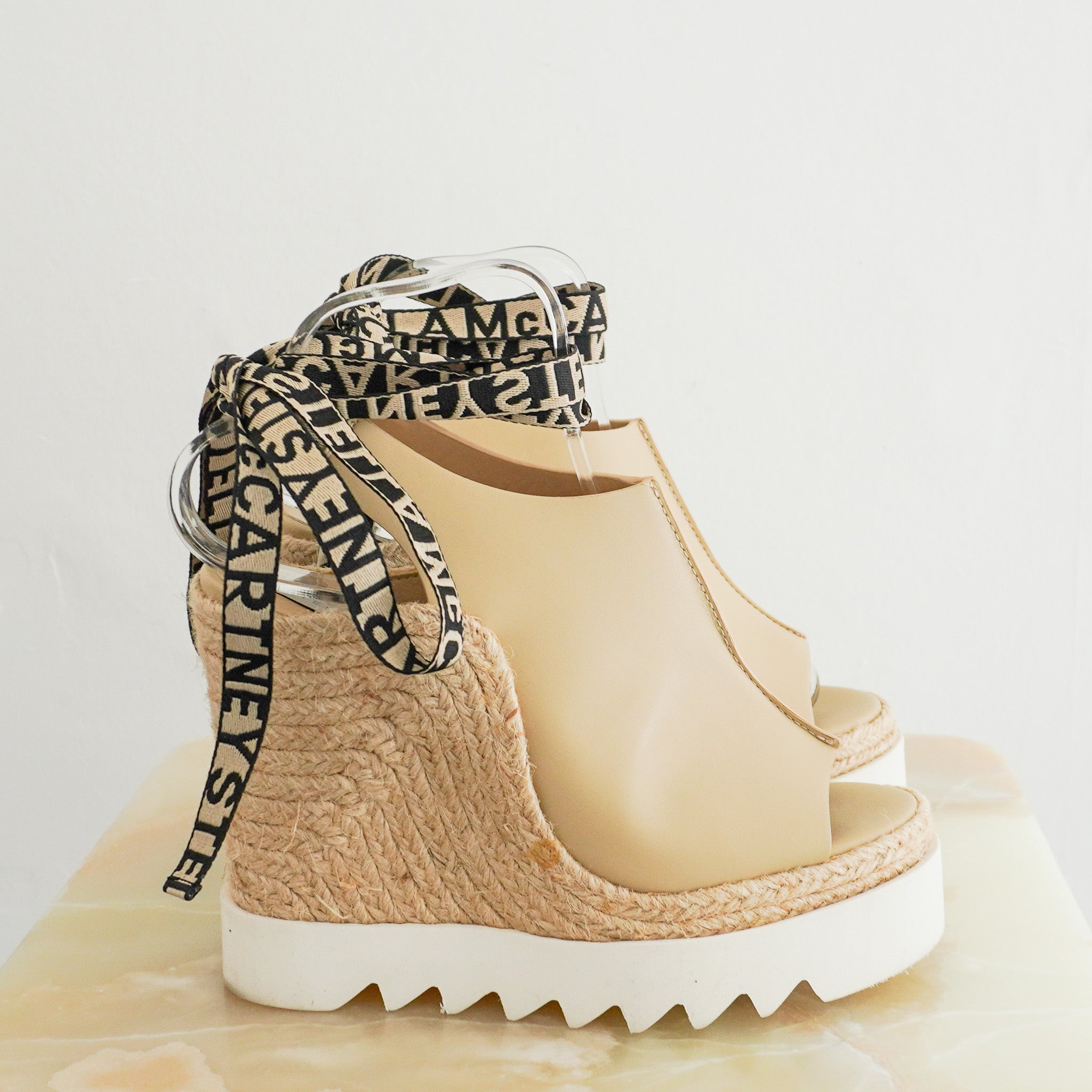 Stella McCartney Gaia Platform Wedge Espadrille Sandals RRP £500 | Authentic Preloved - Reloved Again