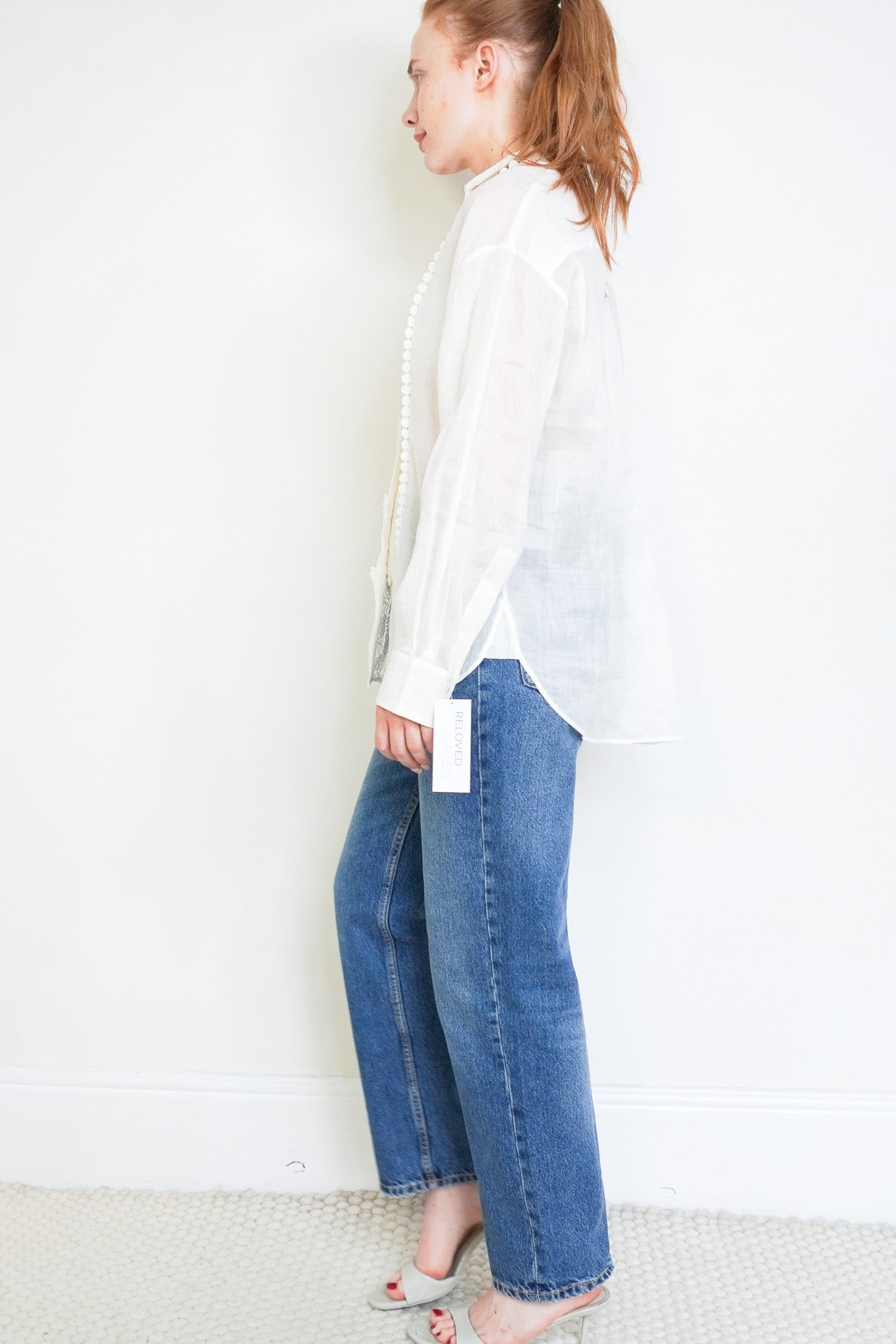 Side image of the Zimmermann White Lace Shirt