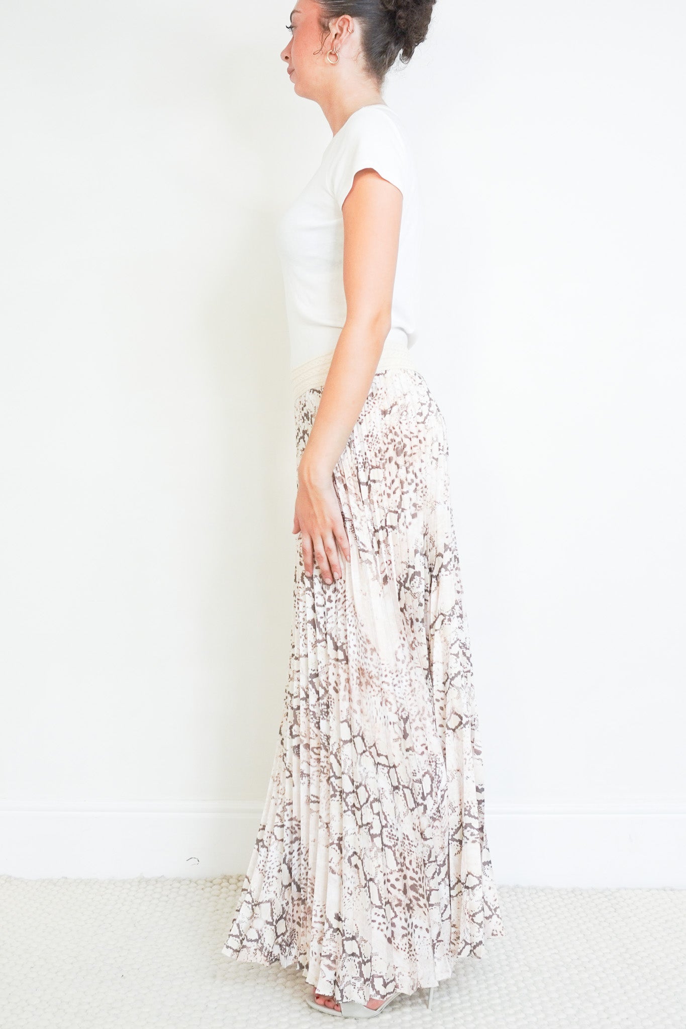 Side image of the ba&sh Snake Print Maxi Skirt