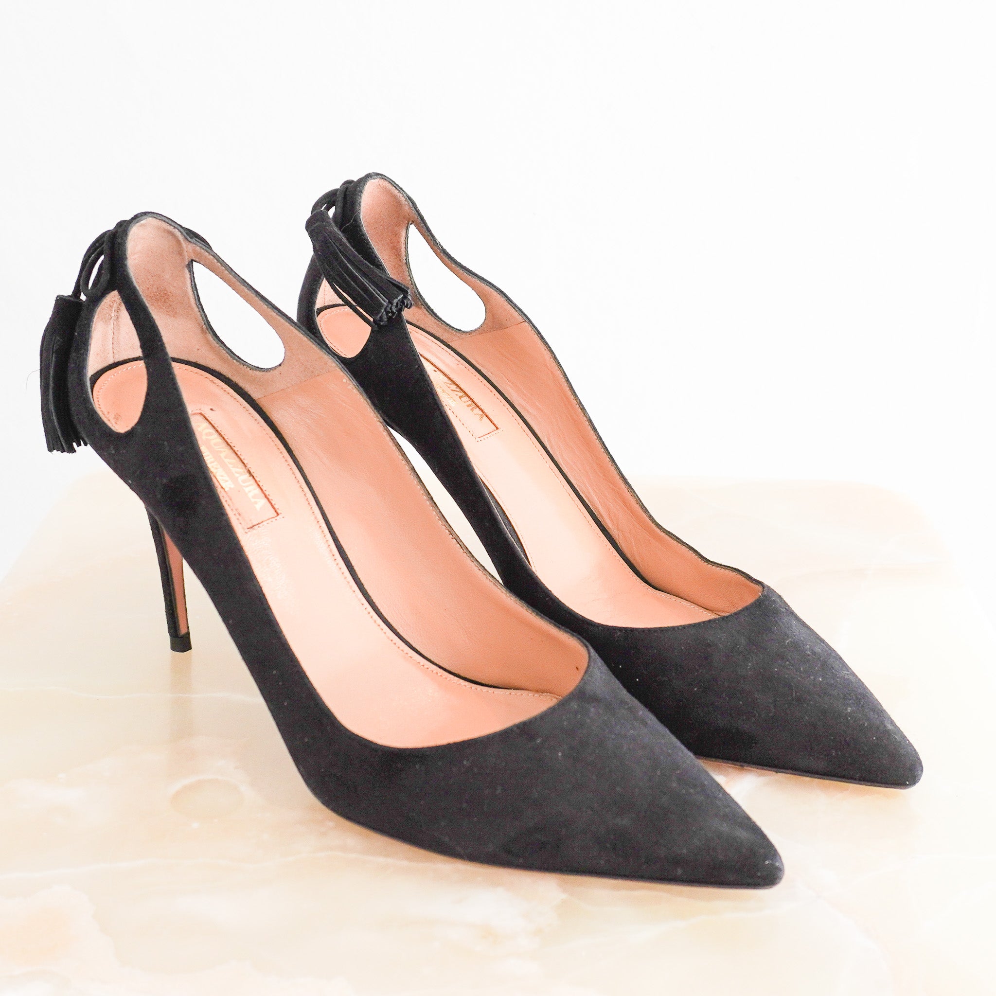 Side photo of the Aquazzura Forever Marilyn Cutout Pumps