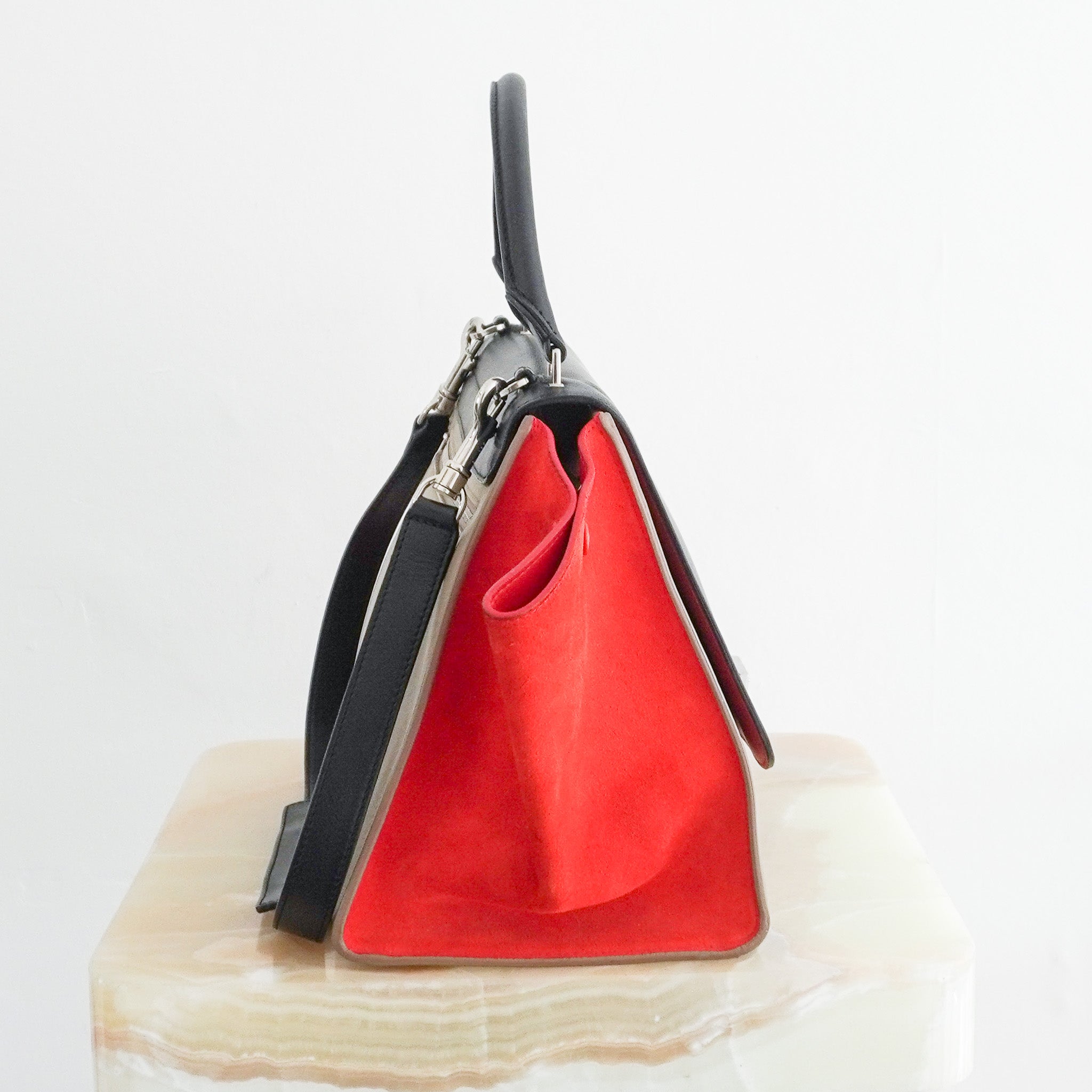 Side photo of the Celine Trapeze Tri-Colour Leather Top Handle Bag