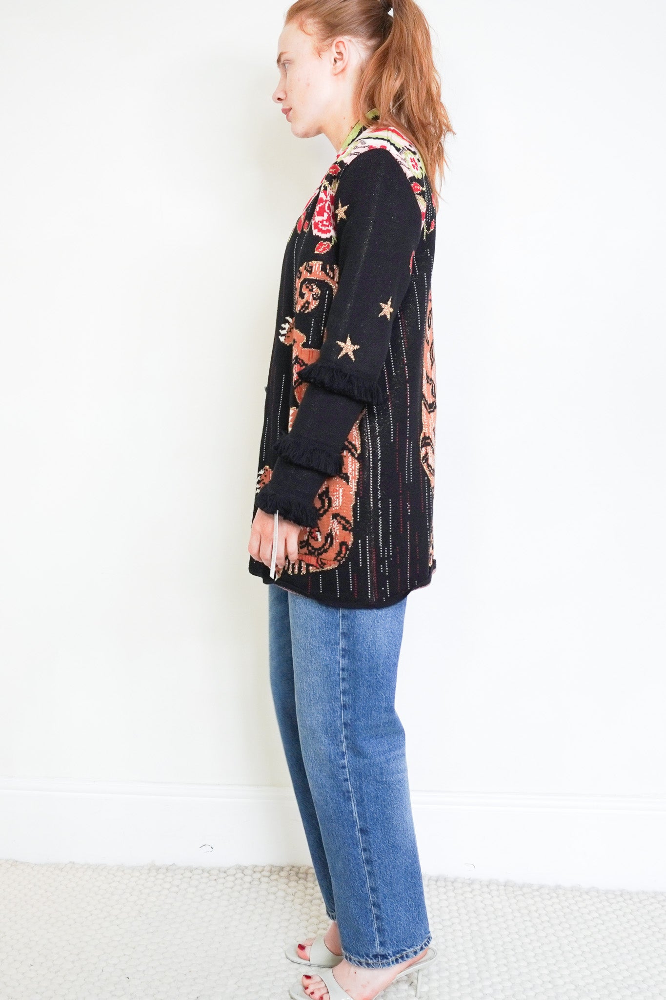 Side photo of the Hayley Menzies Metamorphosis Cardigan