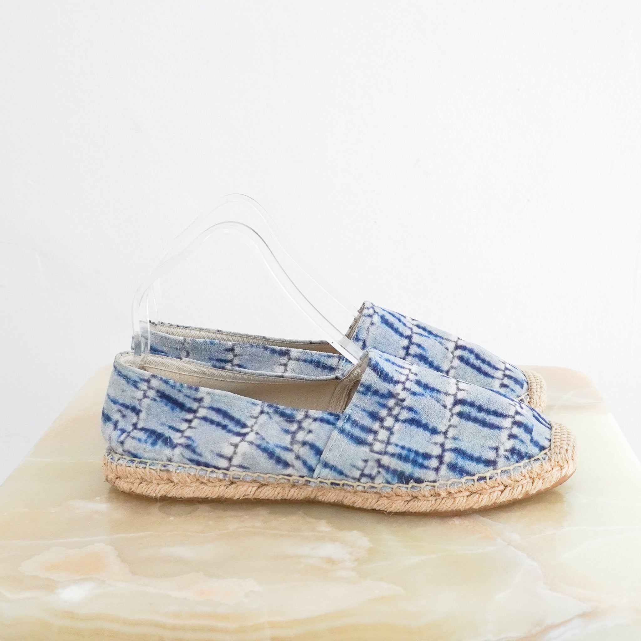 Side photo of the Isabel Marant Blue Tie-Dye Espadrilles