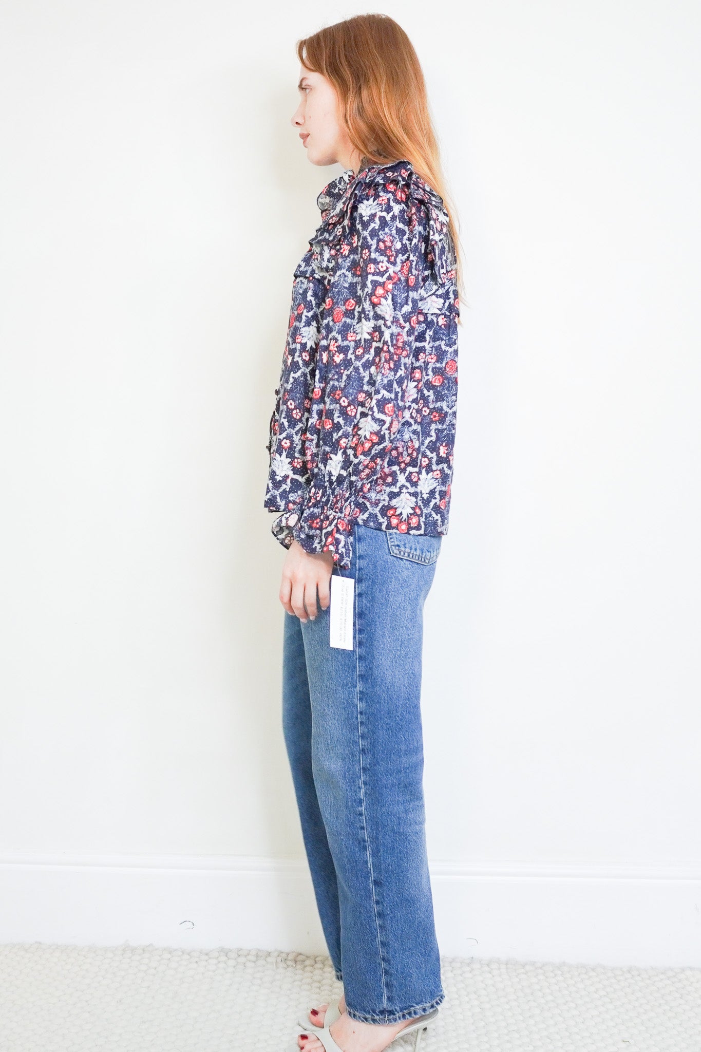 Side photo of the Isabel Marant Etoile Ruffle Blouse