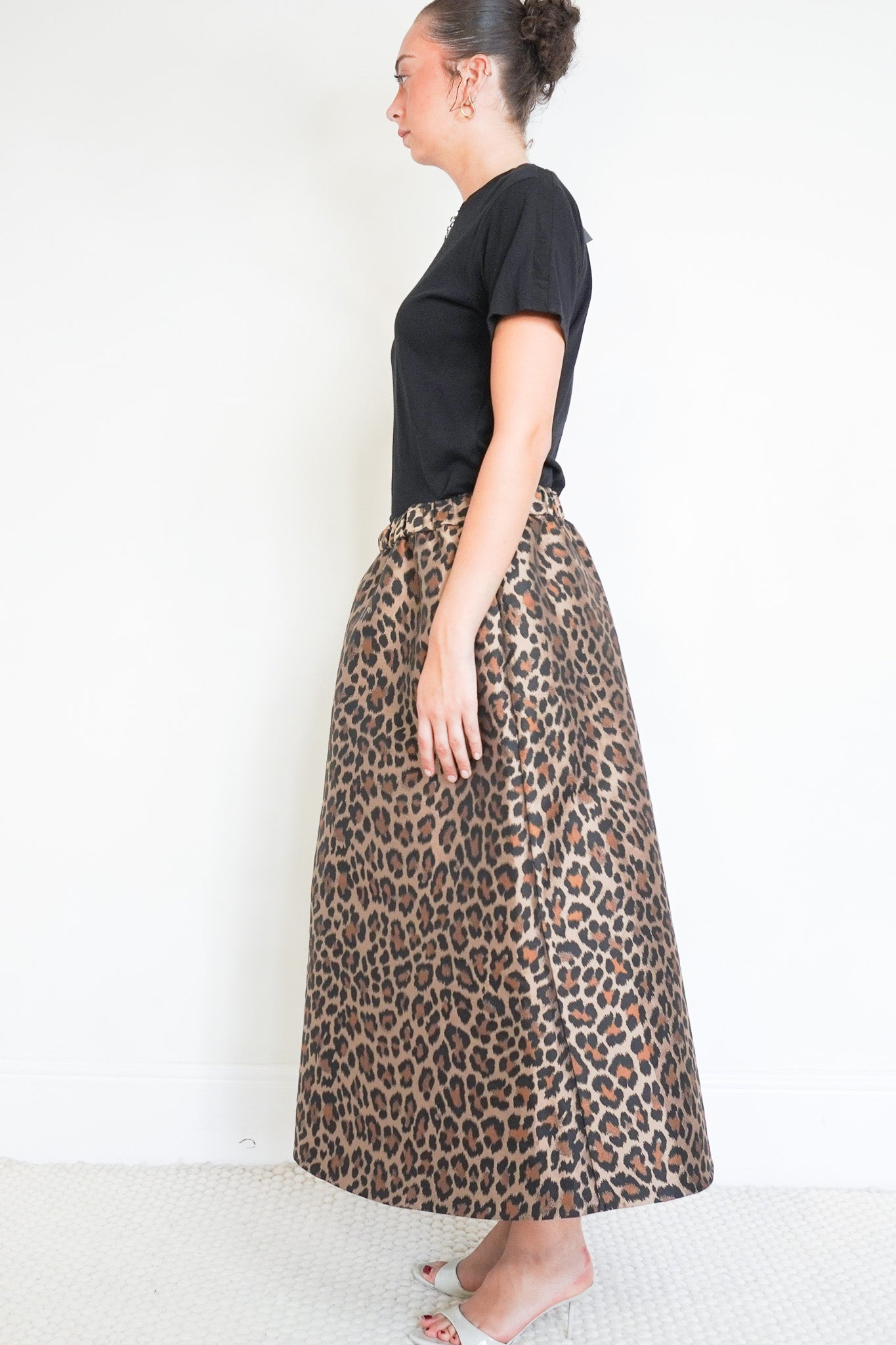 Side photo of the Kate Spade Leopard Print Skirt