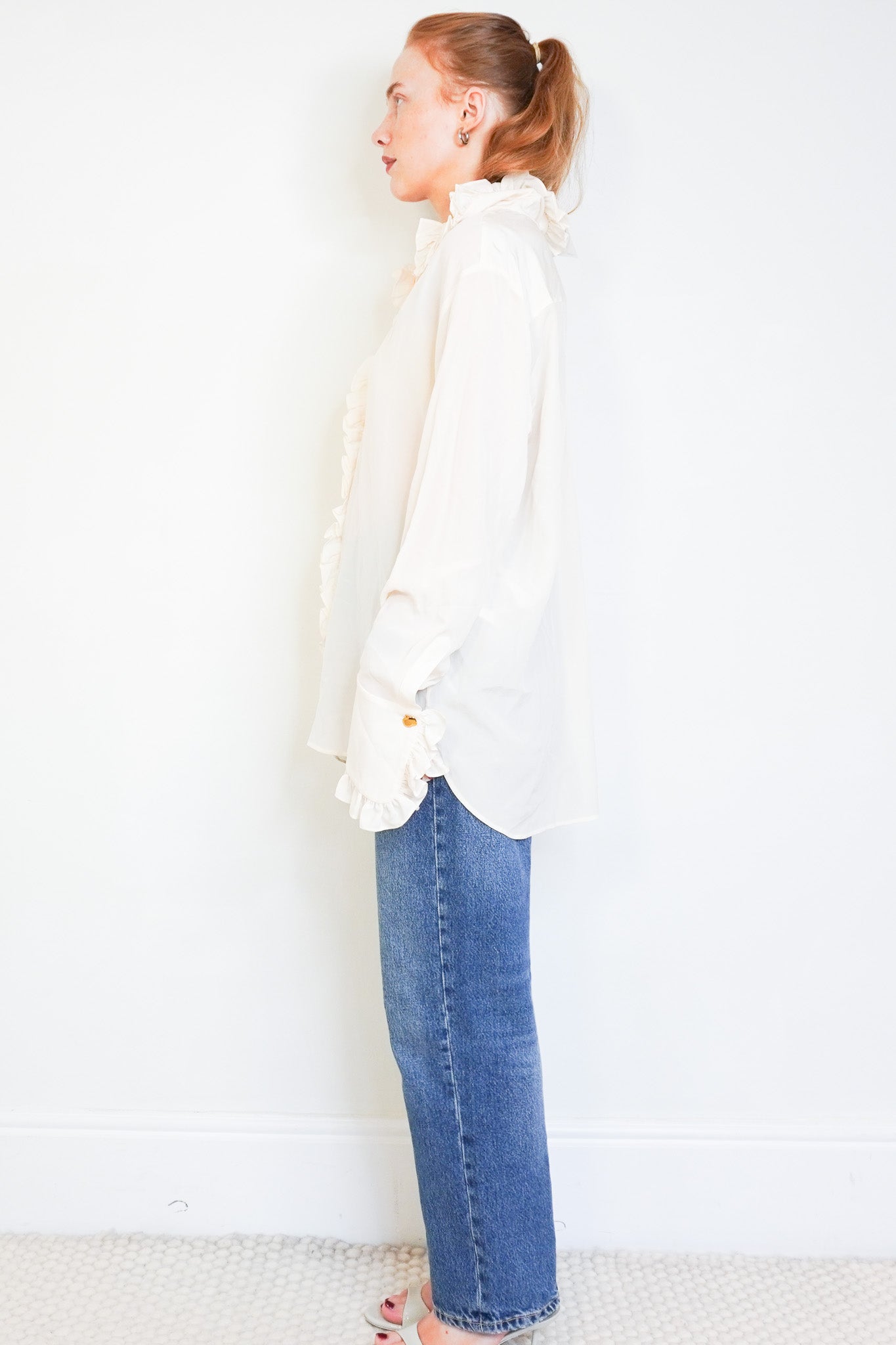 NEW Stella McCartney Cream Ruffle Silk Shirt (RRP £300) | Authentic Preloved - Reloved Again