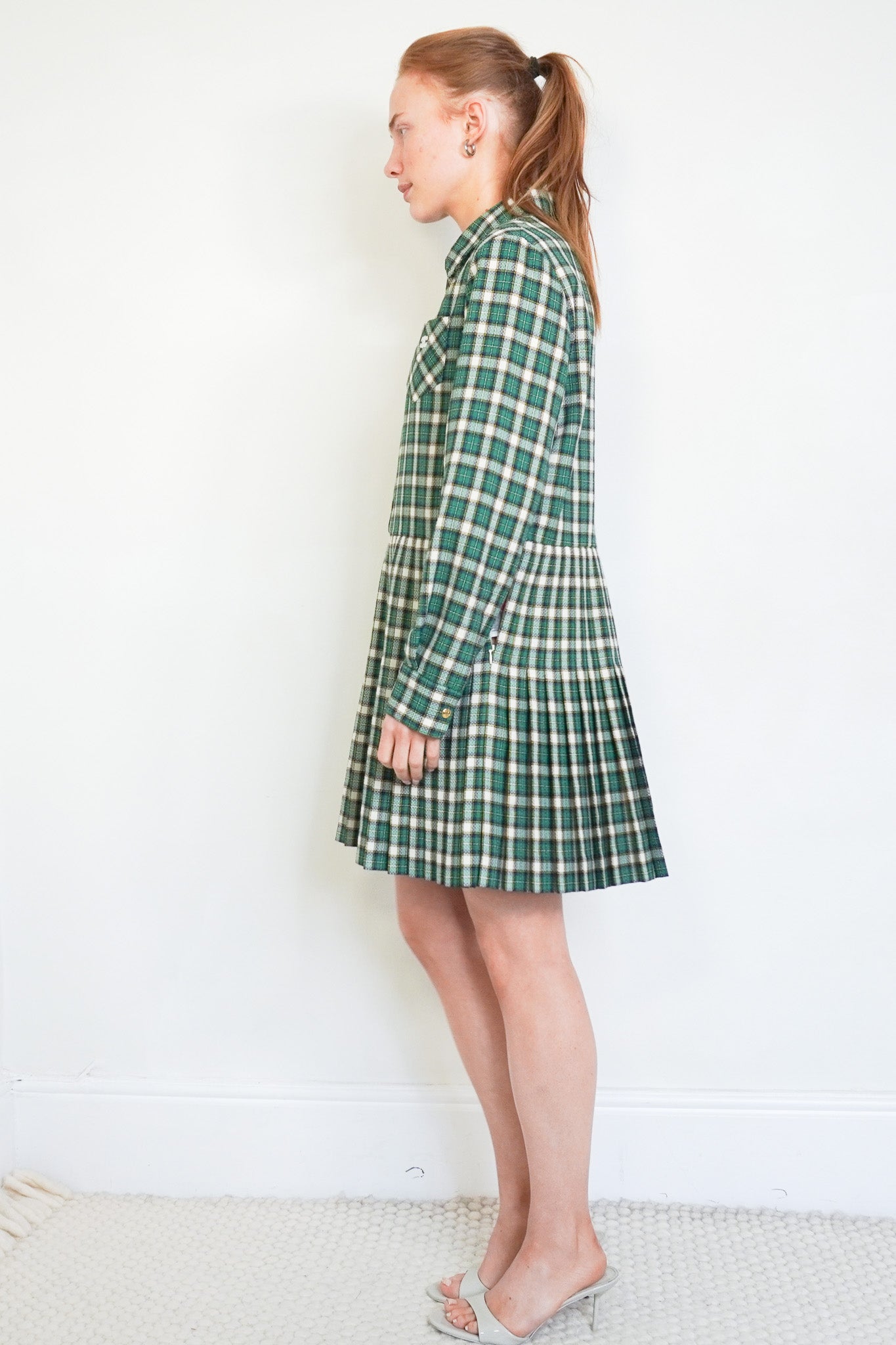 Celine Green Tartan Mini Dress RRP £2800 | Authentic Preloved - Reloved Again