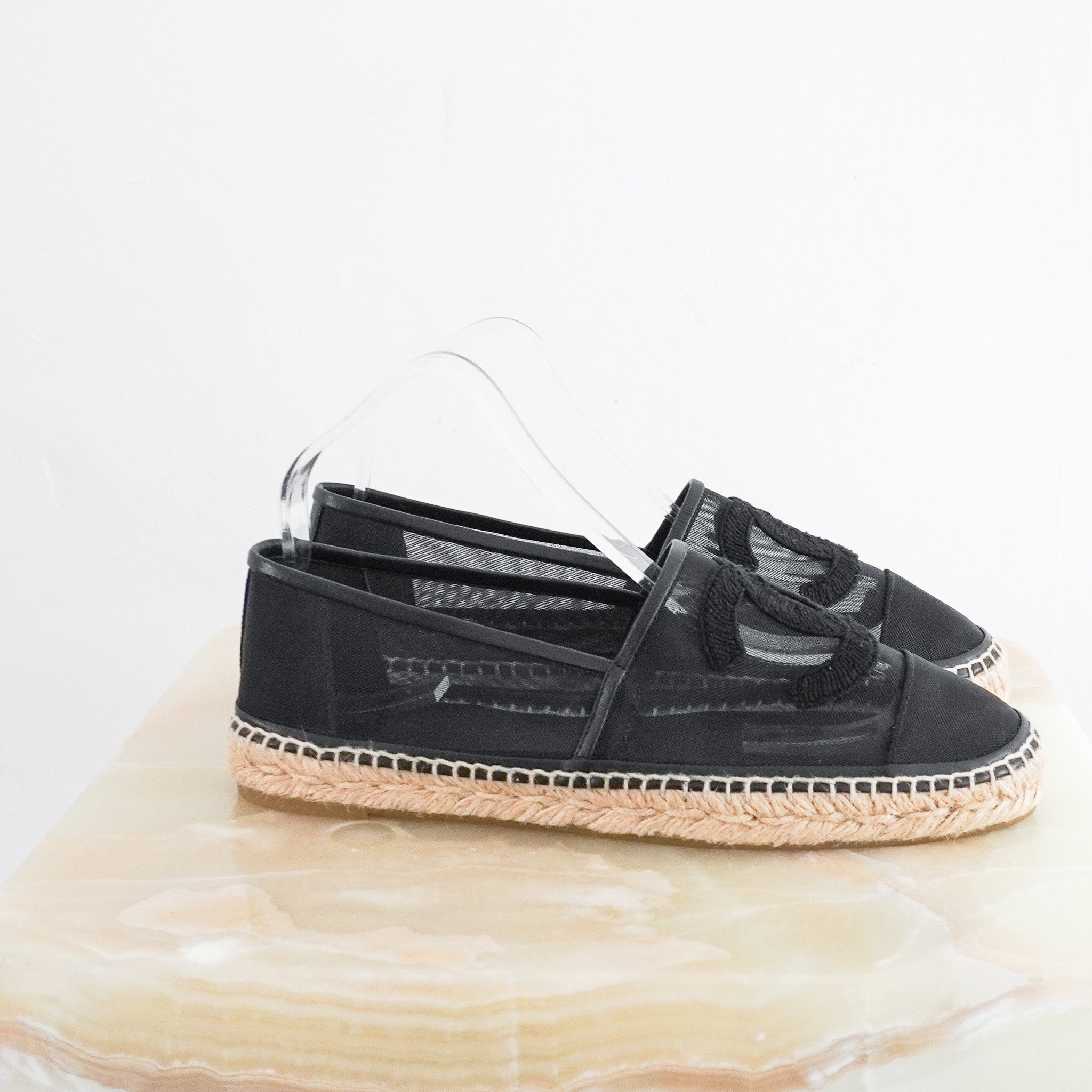 Chanel Black Mesh Espadrilles RRP £750 | Authentic Preloved - Reloved Again