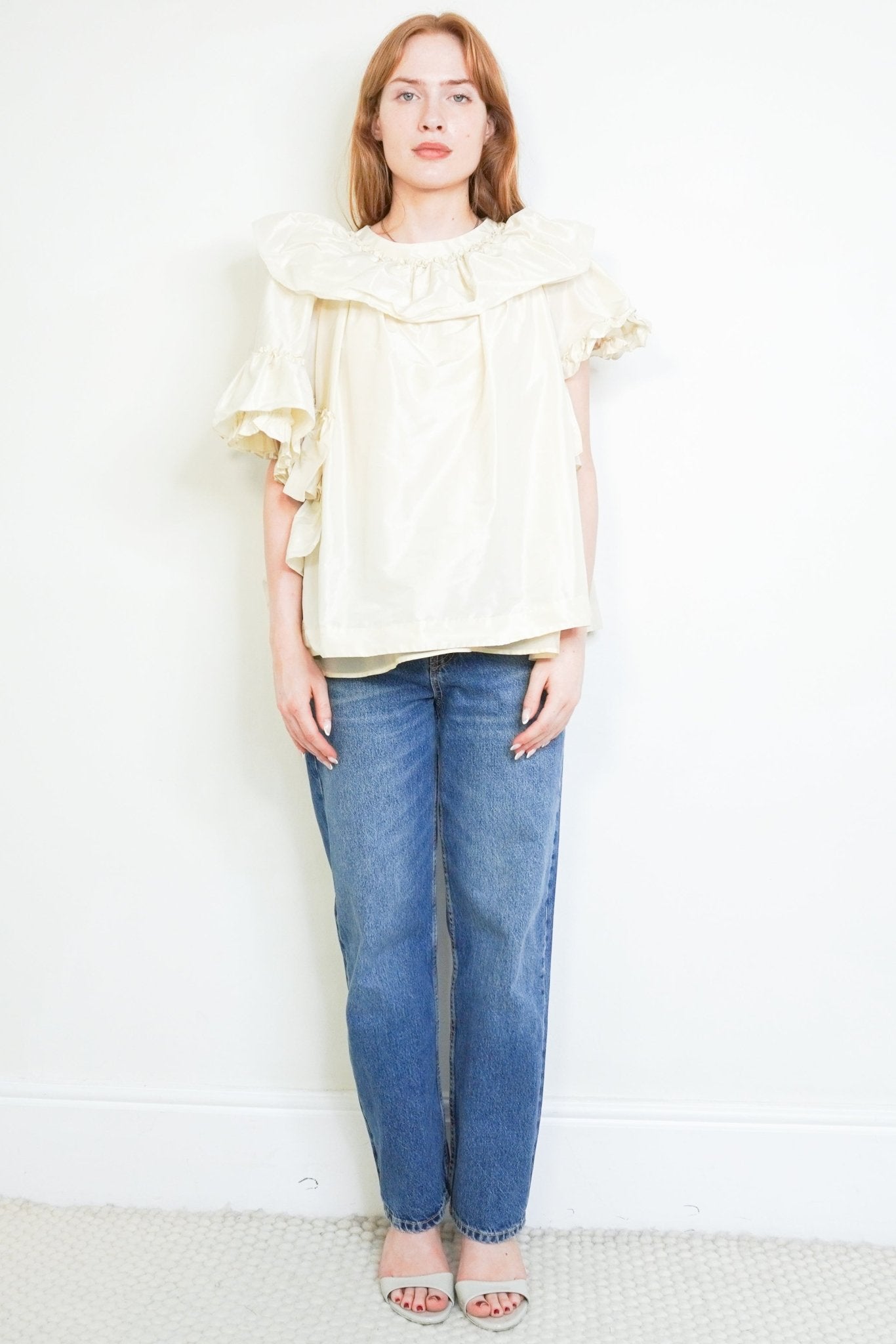 Simone Rocha Cream Ruffled Babydoll Top (RRP £495) | Authentic Preloved - Reloved Again