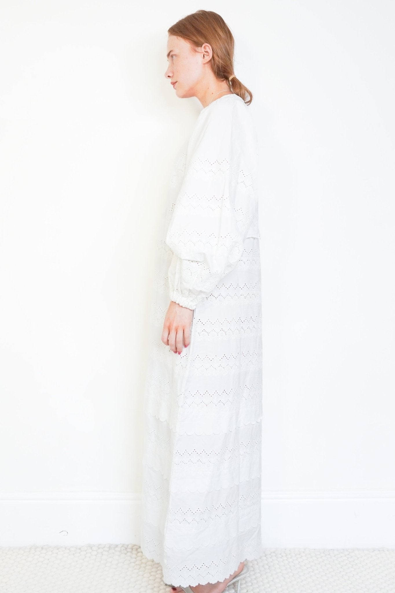 Sissel Edelbo White Embroidered Cotton Maxi Dress (RRP £350) | Authentic Preloved - Reloved Again