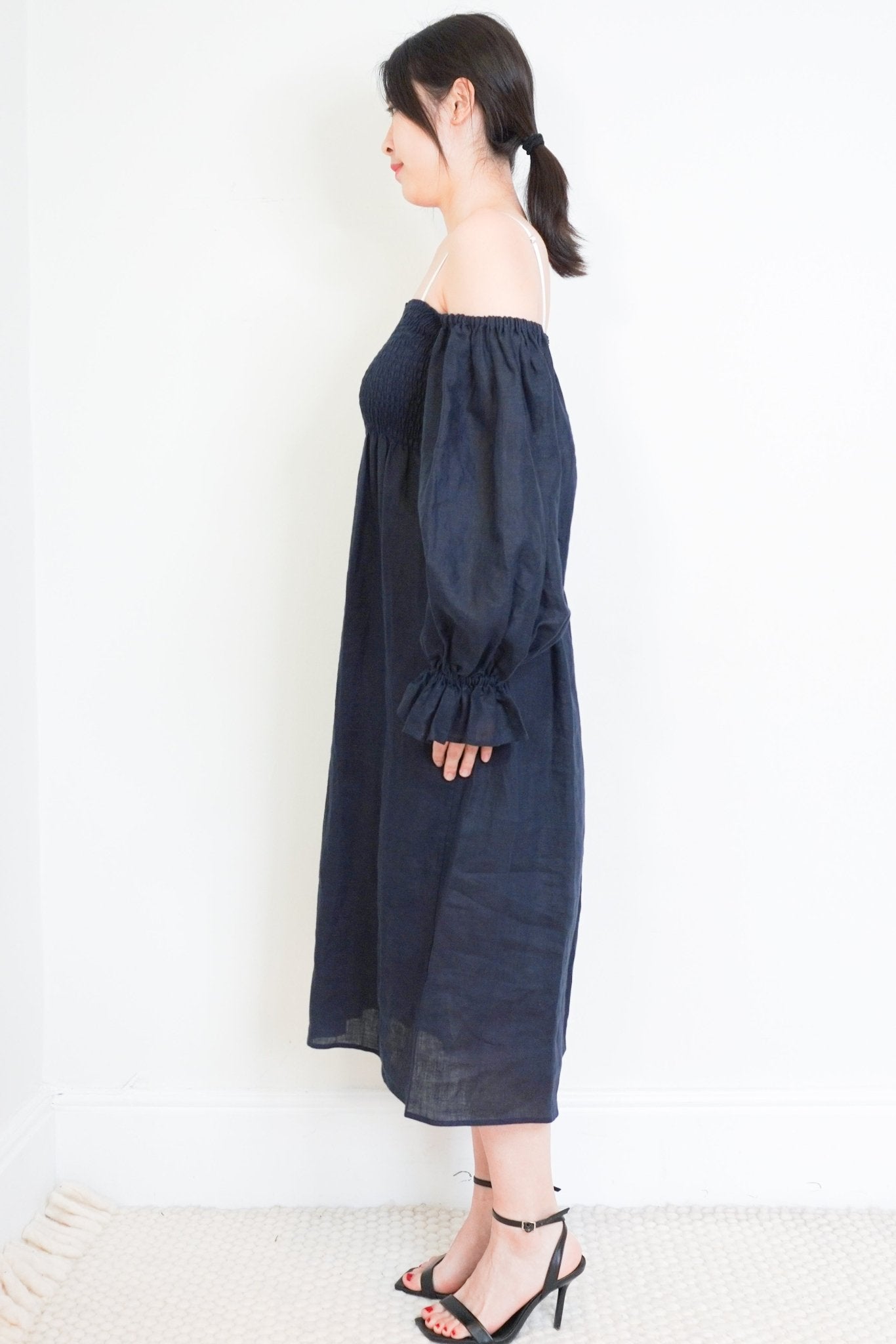 Sleeper Atlanta Linen Dress in Navy RRP £348 | Authentic Preloved - Reloved Again