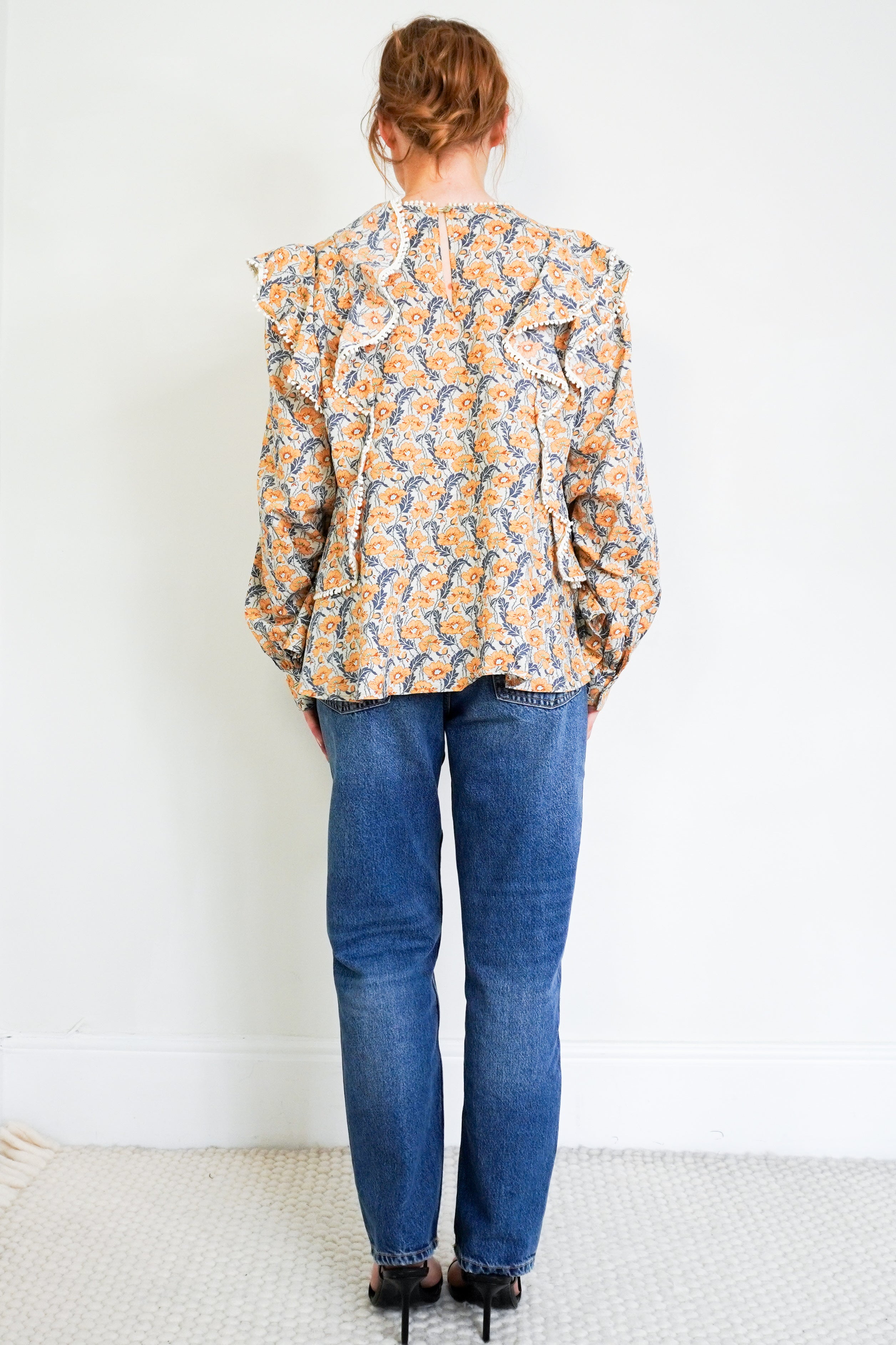 Sofie-Schnoor-Yellow-Floral-Top-back-picture-Chelsea-London