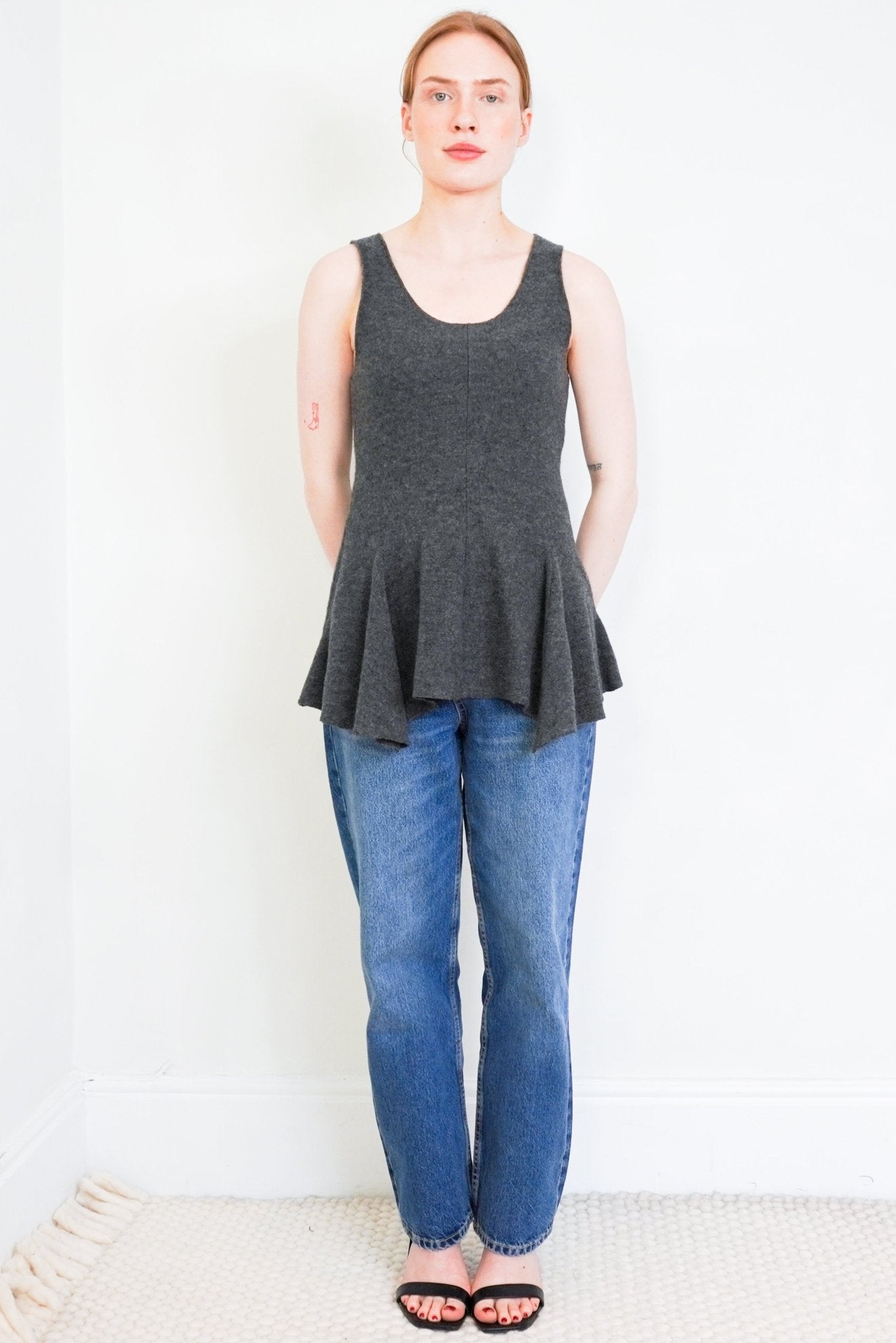 Stella McCartney Grey Wool Peplum Top RRP £400 | Authentic Preloved - Reloved Again