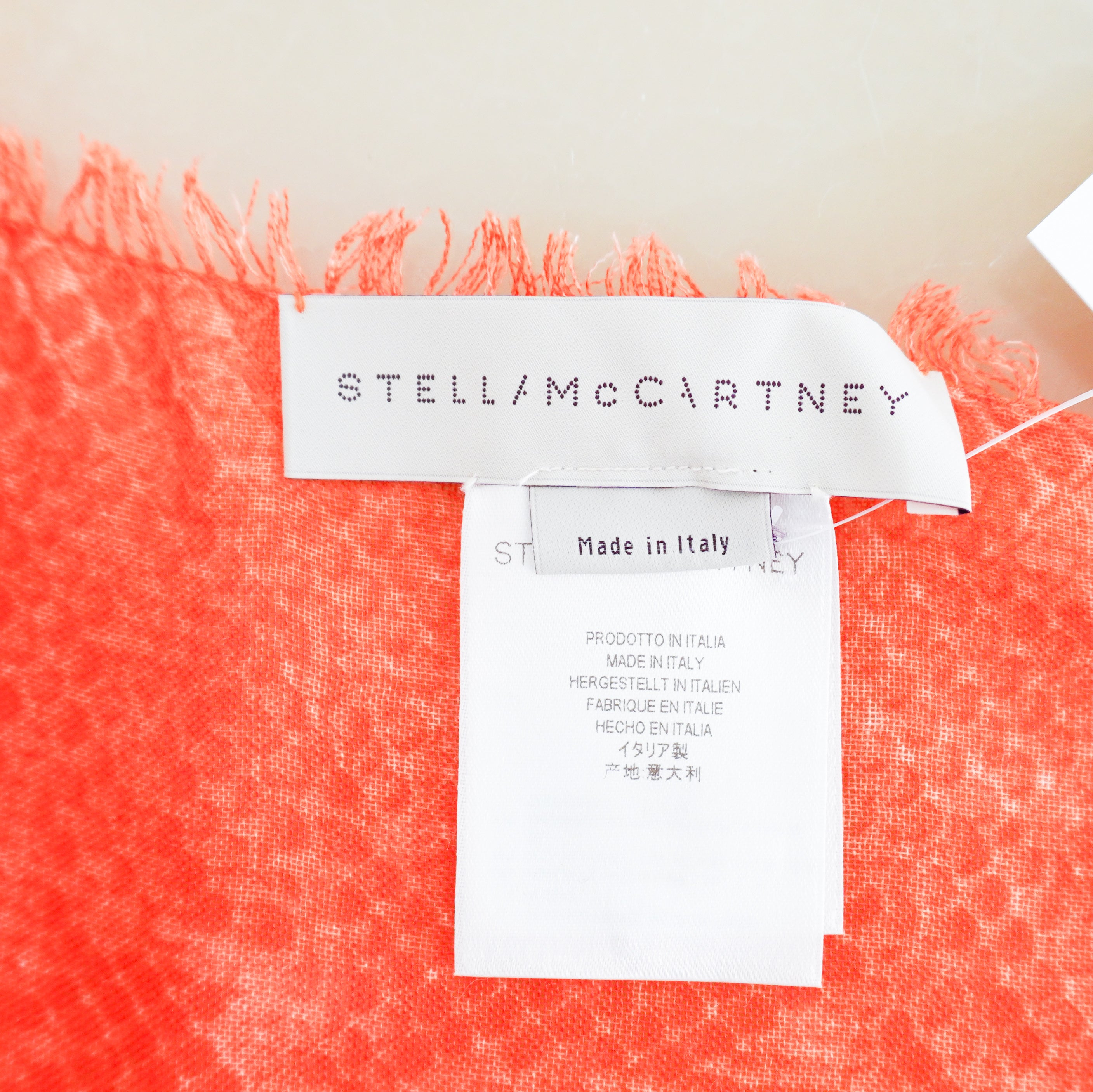 Stella-McCartney-Orange-Snakeskin-Print-Scarf-tag-picture-Chelsea-London
